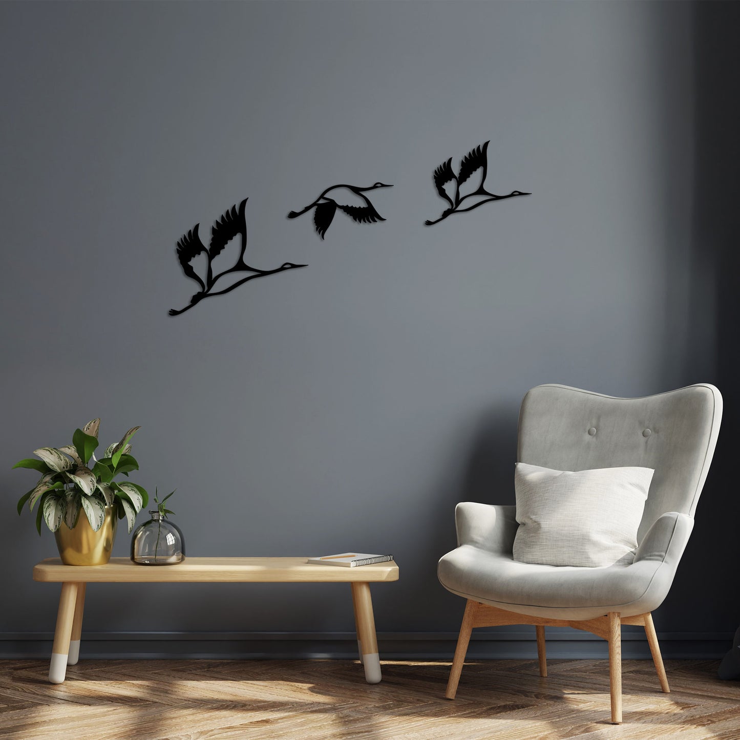 Metalna zidna dekoracija, Storks - 287
