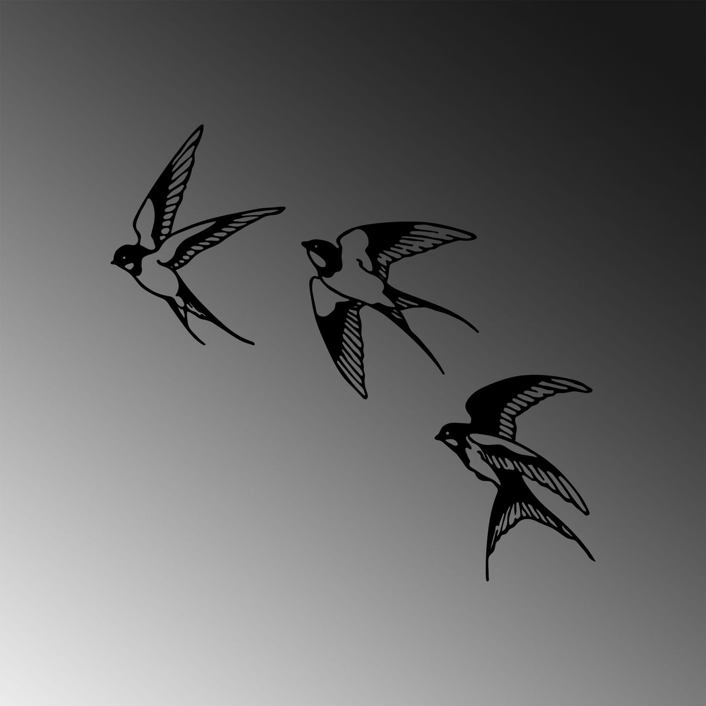 Metalna zidna dekoracija, Swallows - 294