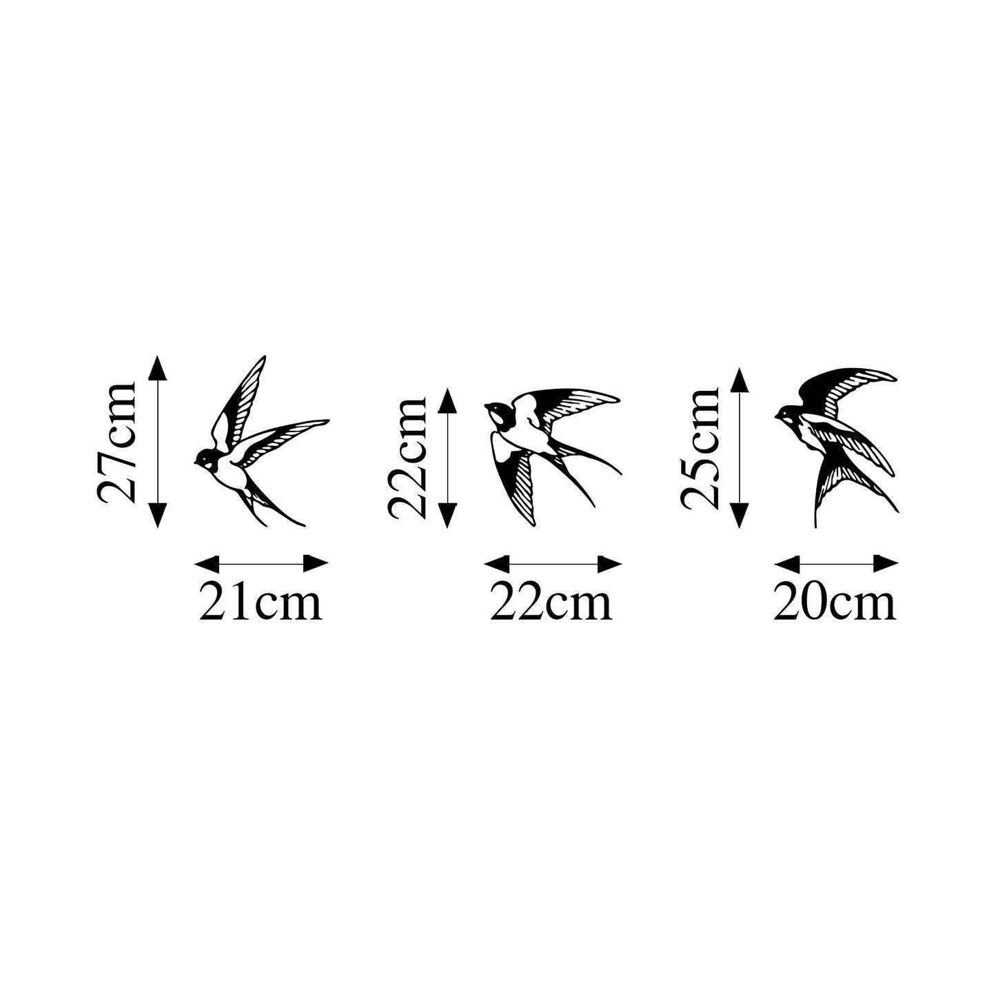 Metalna zidna dekoracija, Swallows - 294