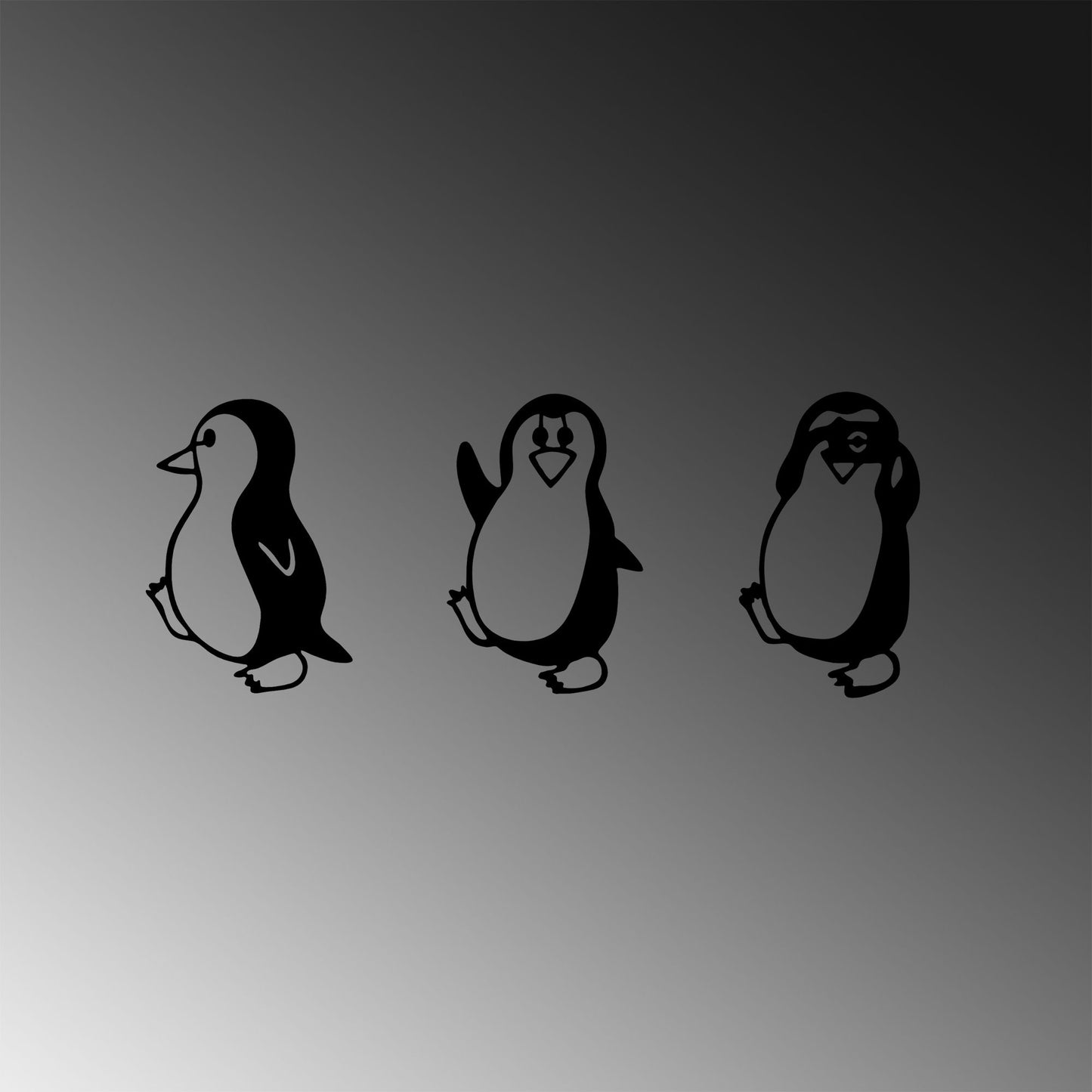 Metalna zidna dekoracija, Penguins - 297