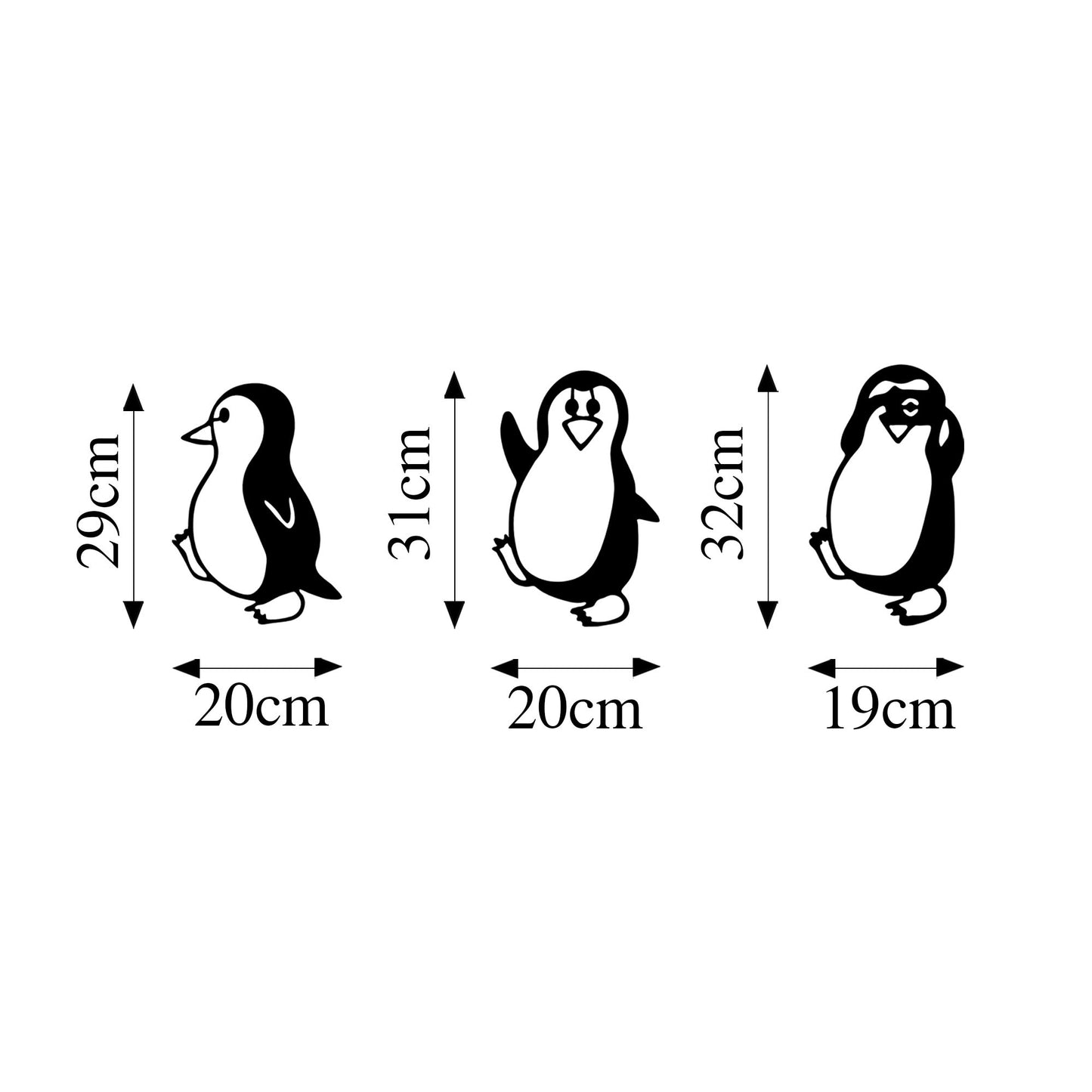 Metalna zidna dekoracija, Penguins - 297