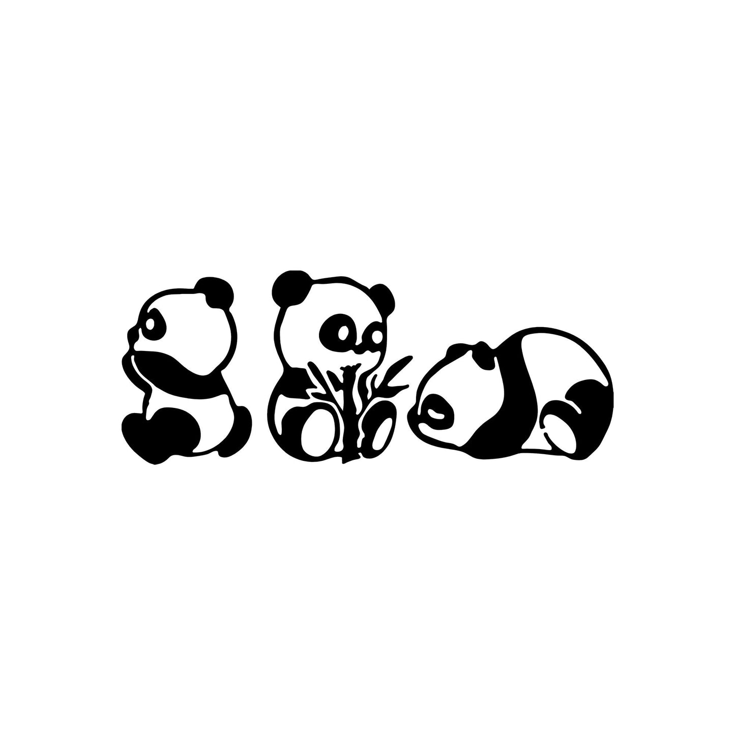 Metalna zidna dekoracija, Pandas - 298