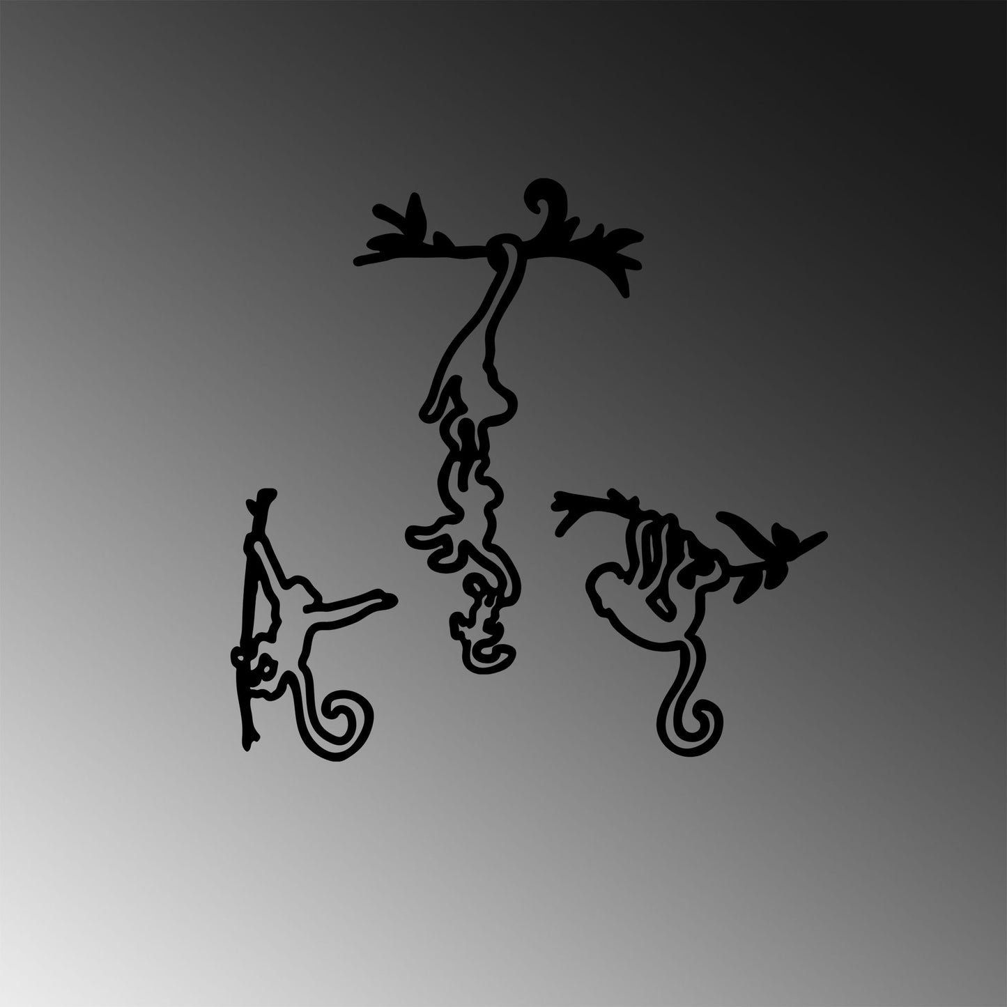 Metalna zidna dekoracija, Naughty Monkeys - 299