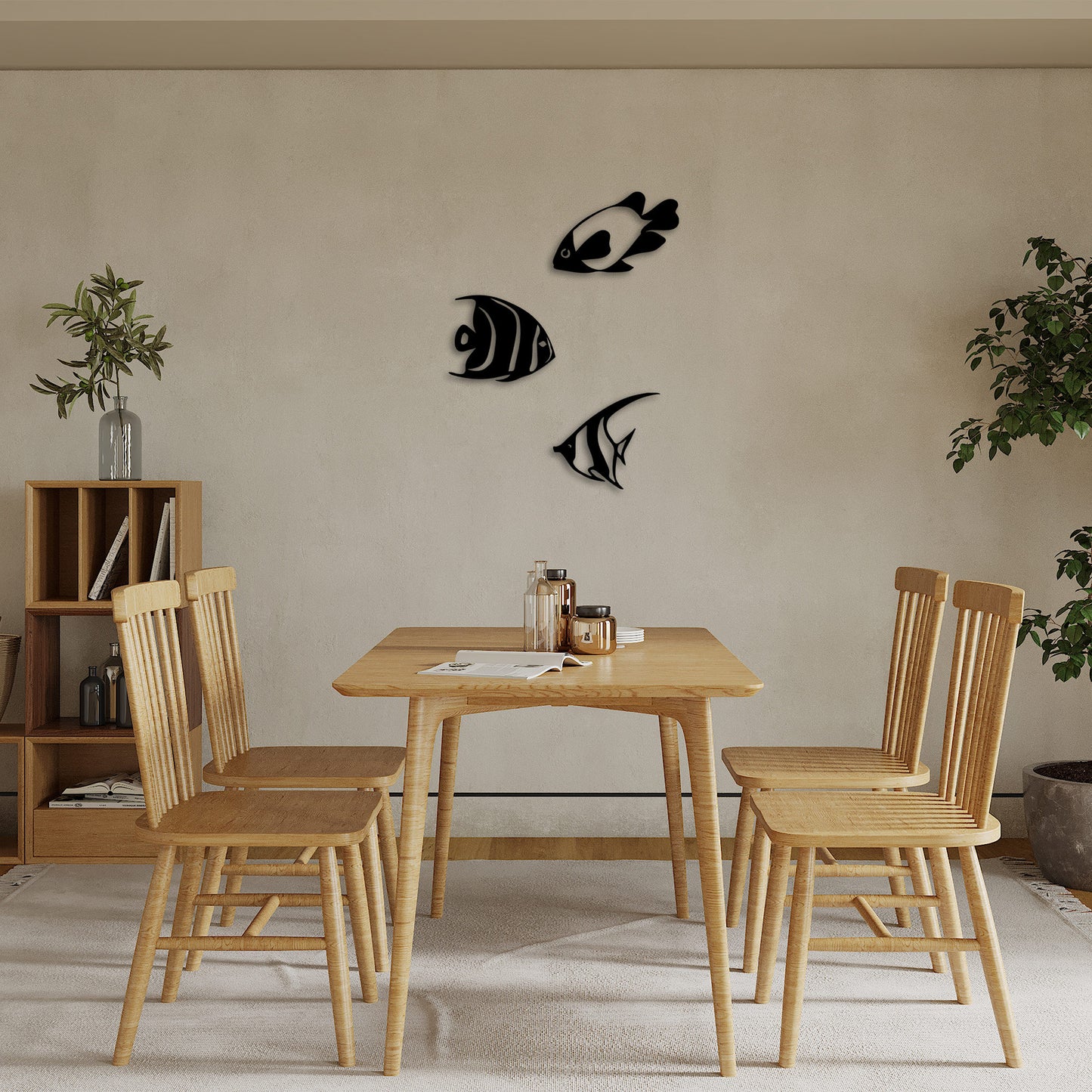 Metalna zidna dekoracija, Fishes - 300