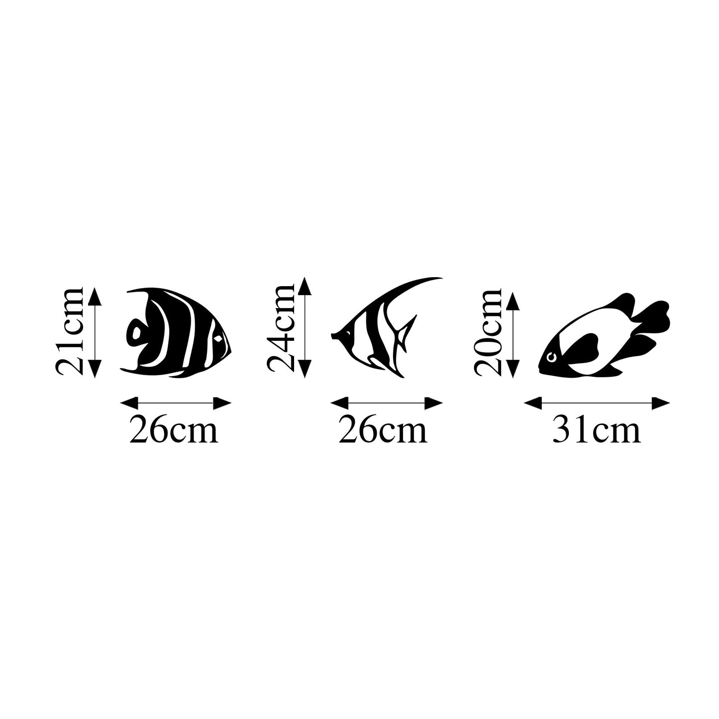 Metalna zidna dekoracija, Fishes - 300