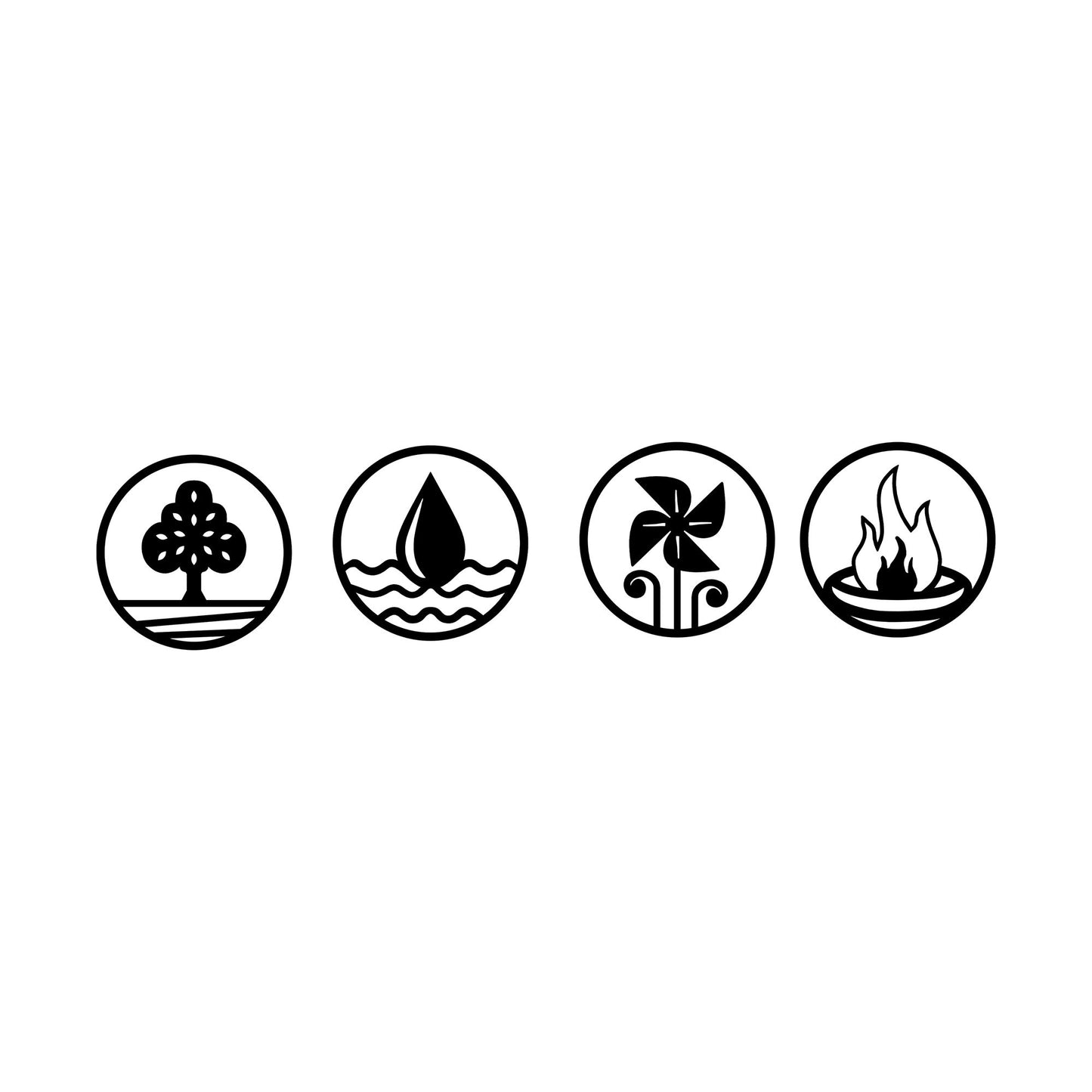 Metalna zidna dekoracija, 4 Elements - 301