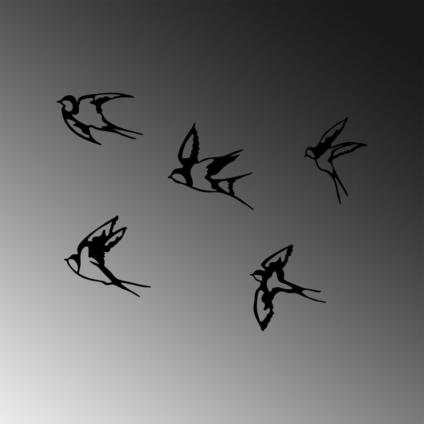 Metalna zidna dekoracija, Swallows - 303