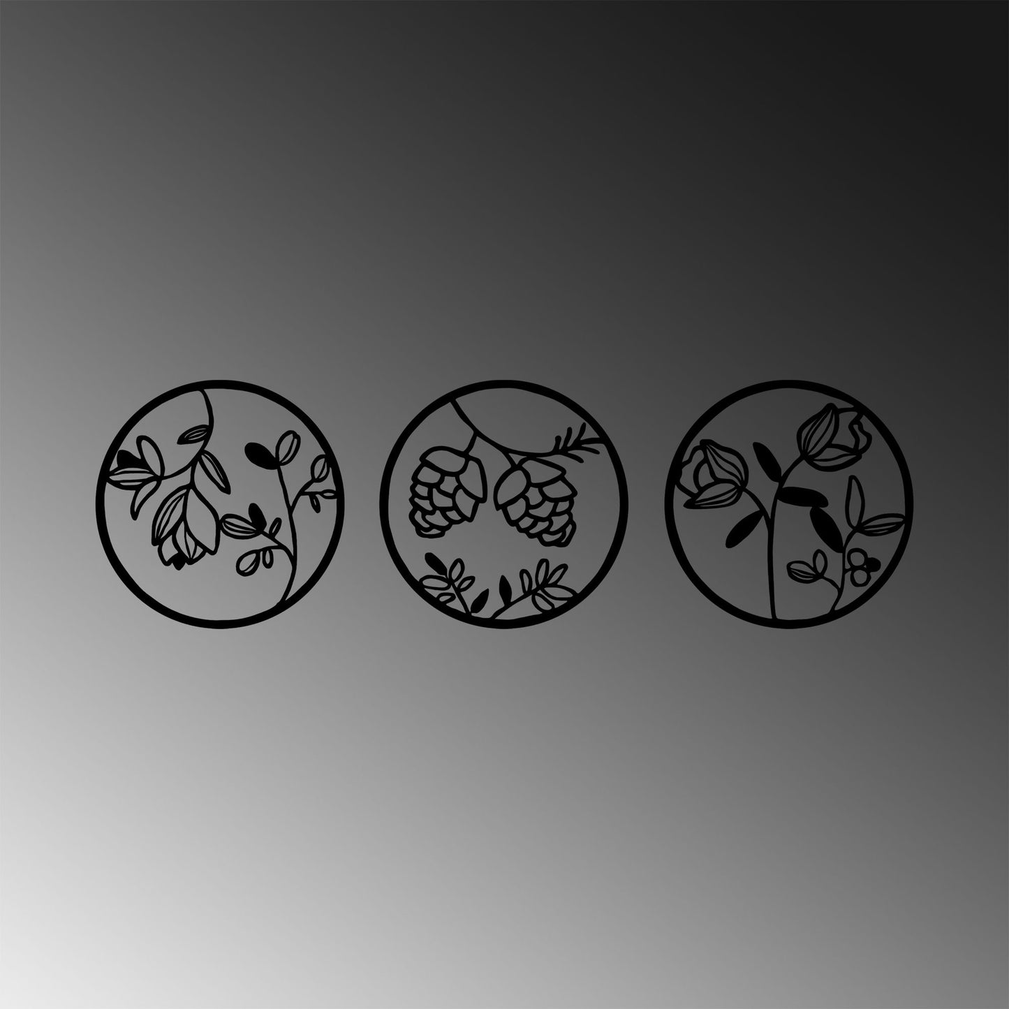 Metalna zidna dekoracija, Flowers - 305 L