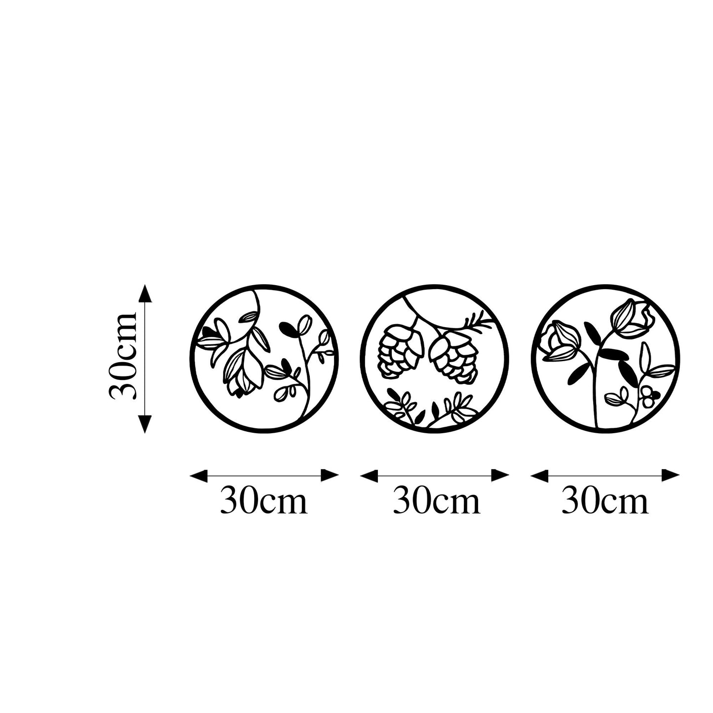 Metalna zidna dekoracija, Flowers - 307 S