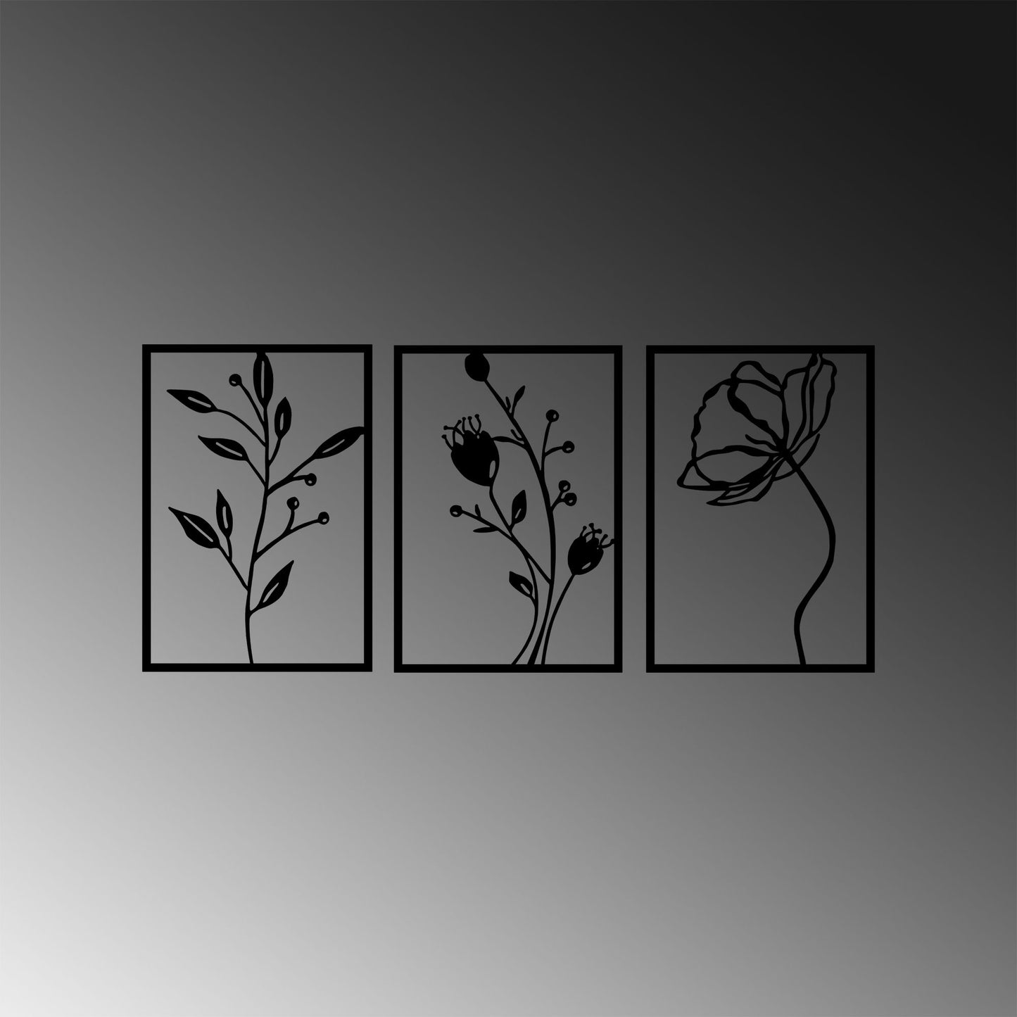 Metalna zidna dekoracija, Flowers - 311