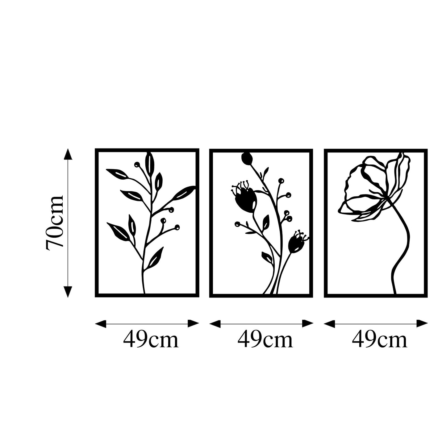 Metalna zidna dekoracija, Flowers - 311