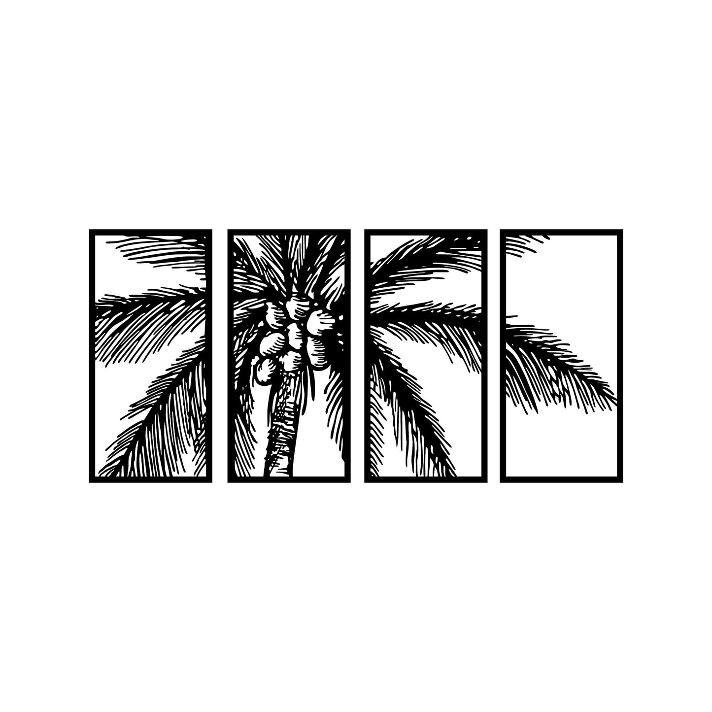 Metalna zidna dekoracija, Coconut Tree - 312