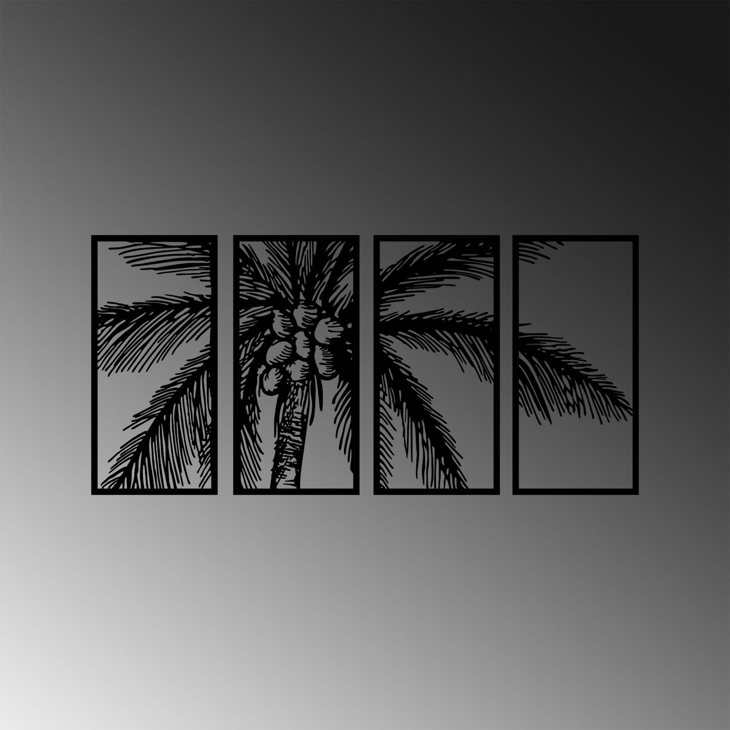 Metalna zidna dekoracija, Coconut Tree - 312