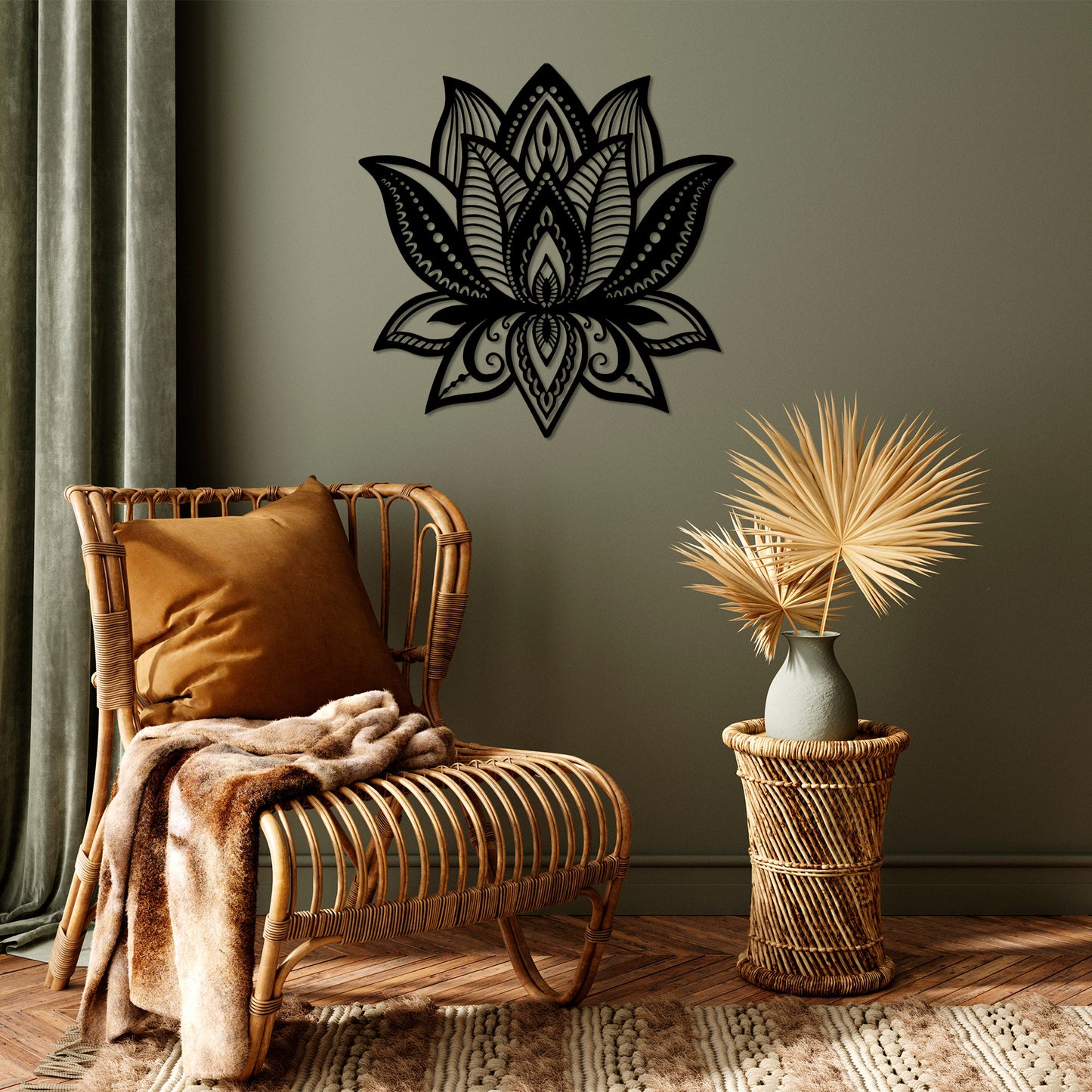 Metalna zidna dekoracija, Lotus - 314