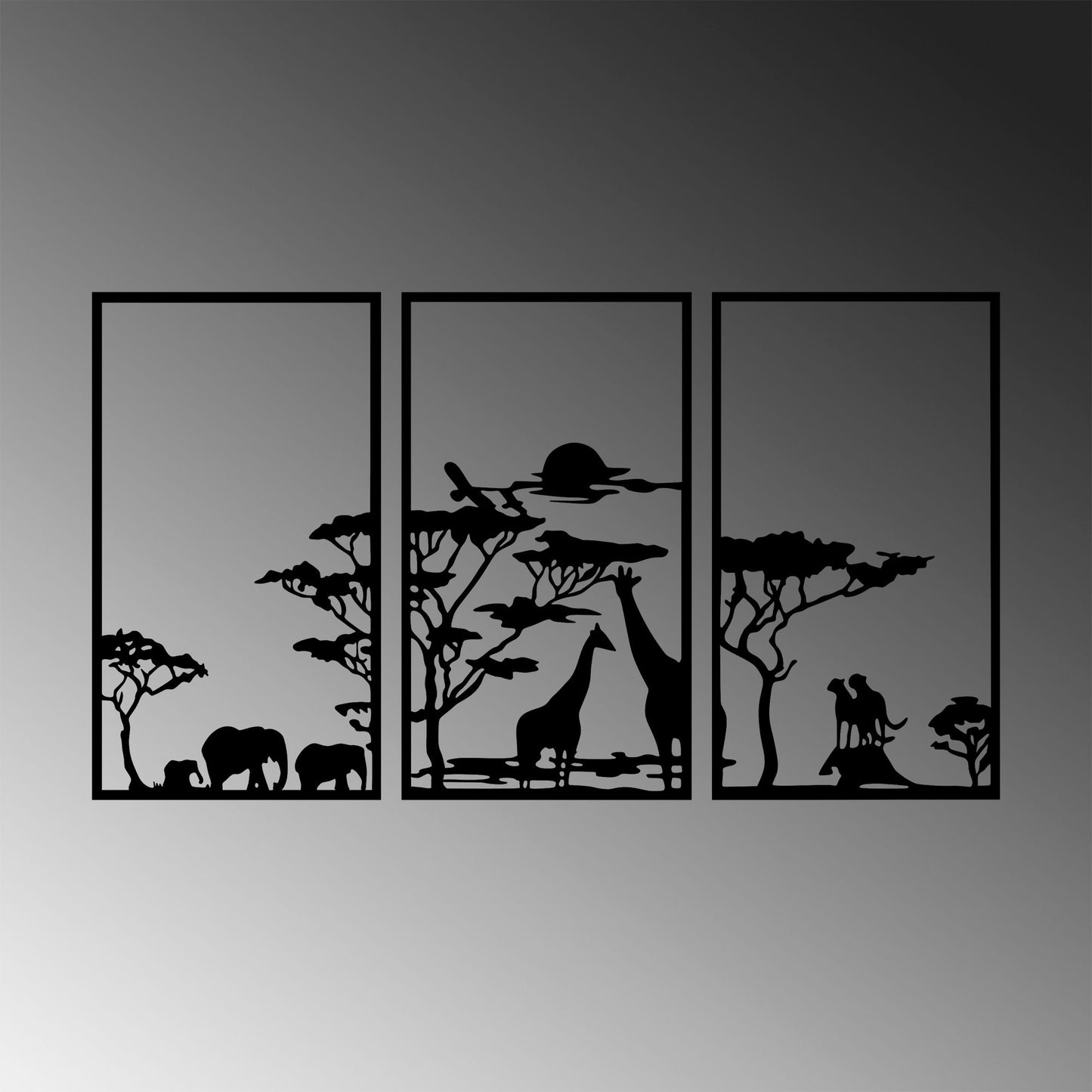 Metalna zidna dekoracija, Serengeti - 316