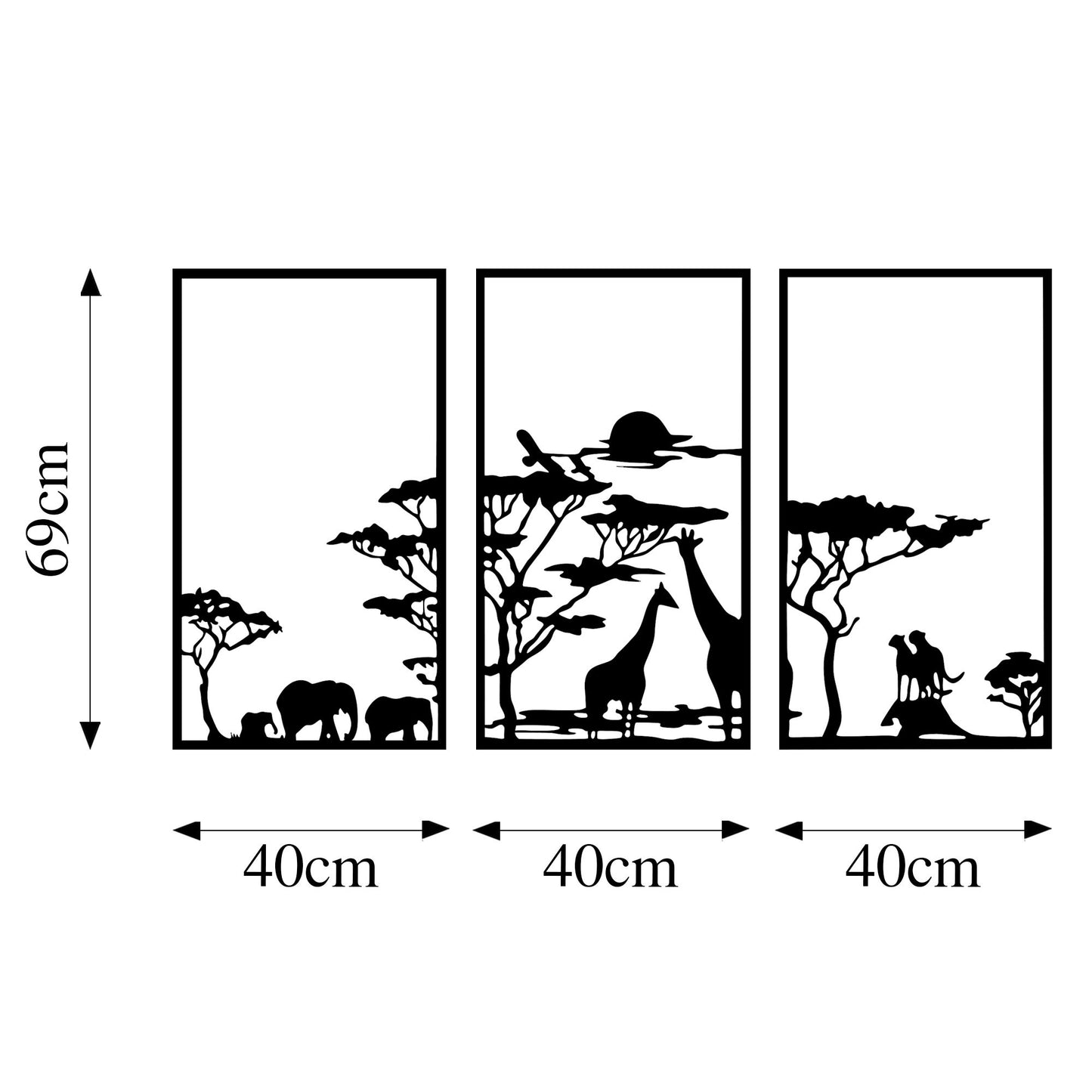 Metalna zidna dekoracija, Serengeti - 316