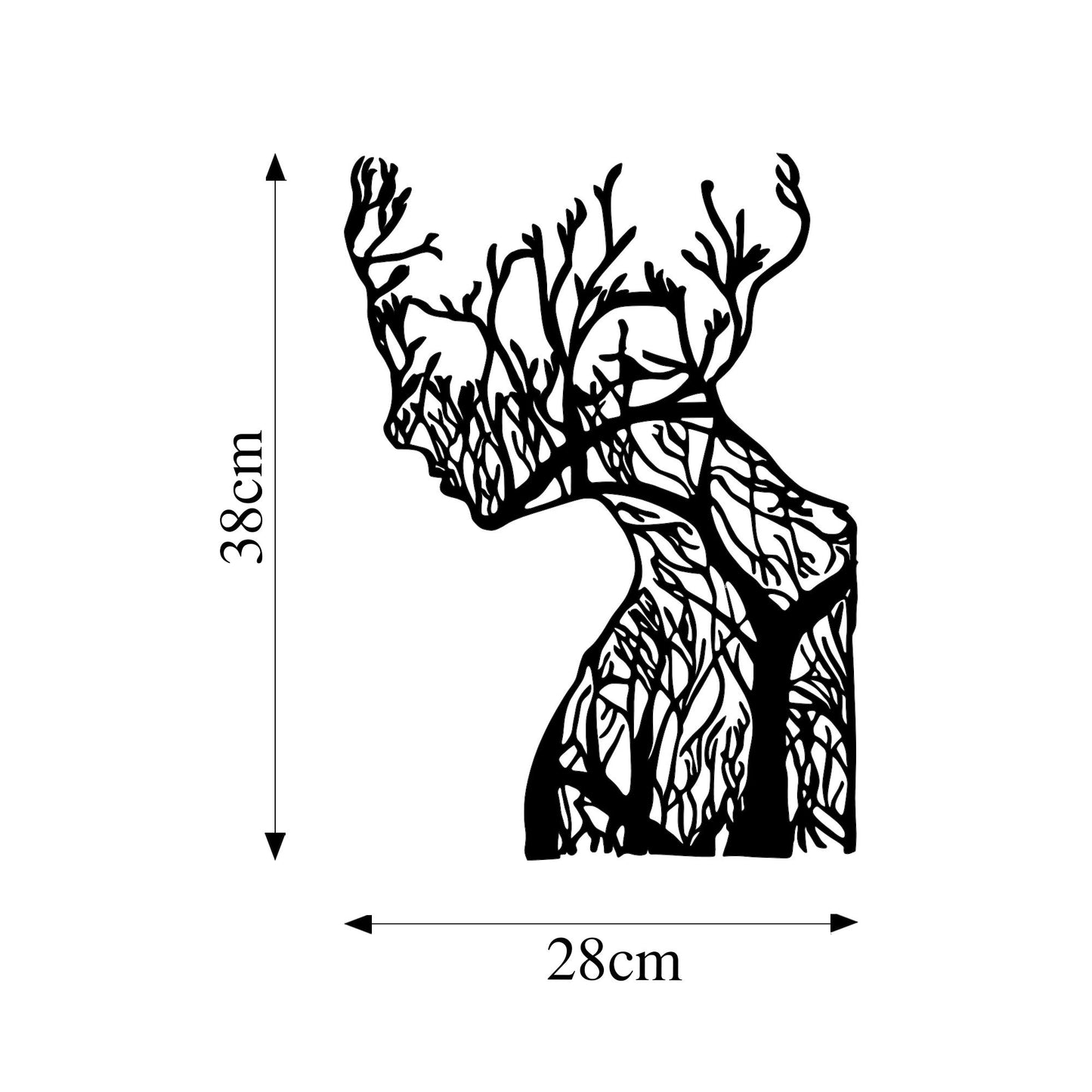 Metalna zidna dekoracija, Tree Woman - Model 318