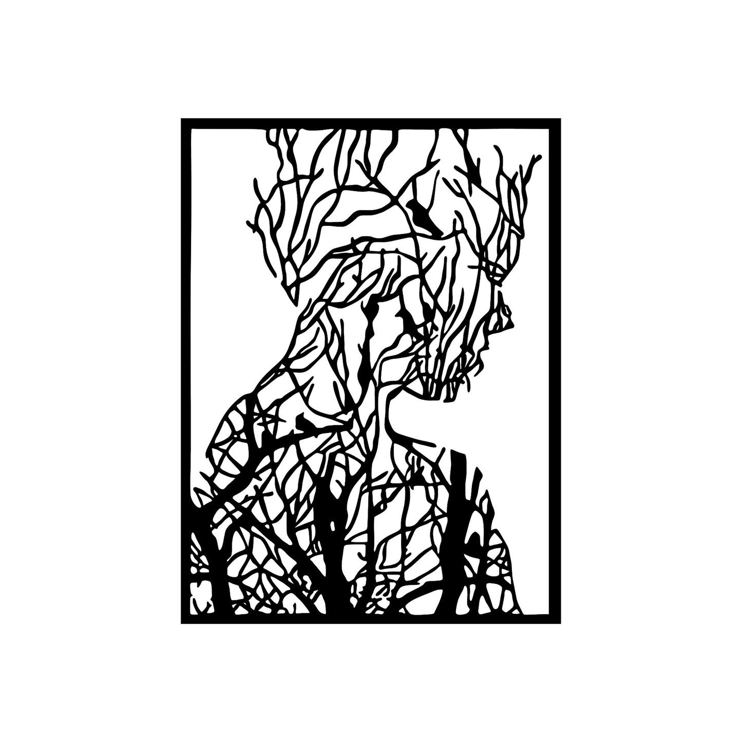 Metalna zidna dekoracija, Tree Man - Model 319