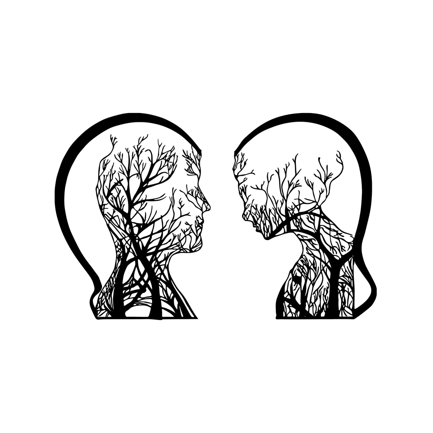 Metalna zidna dekoracija, Tree Man And Woman - 327