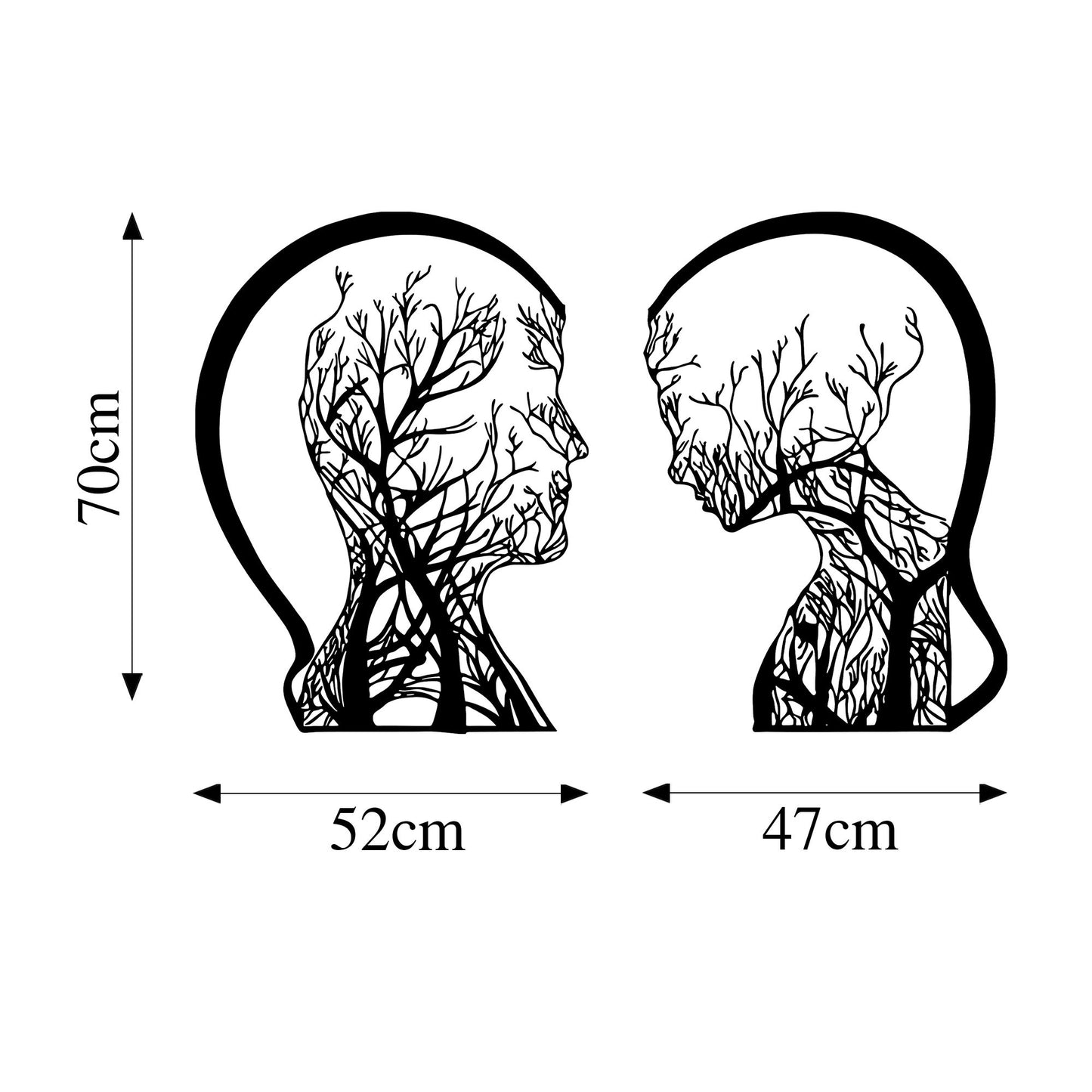 Metalna zidna dekoracija, Tree Man And Woman - 327