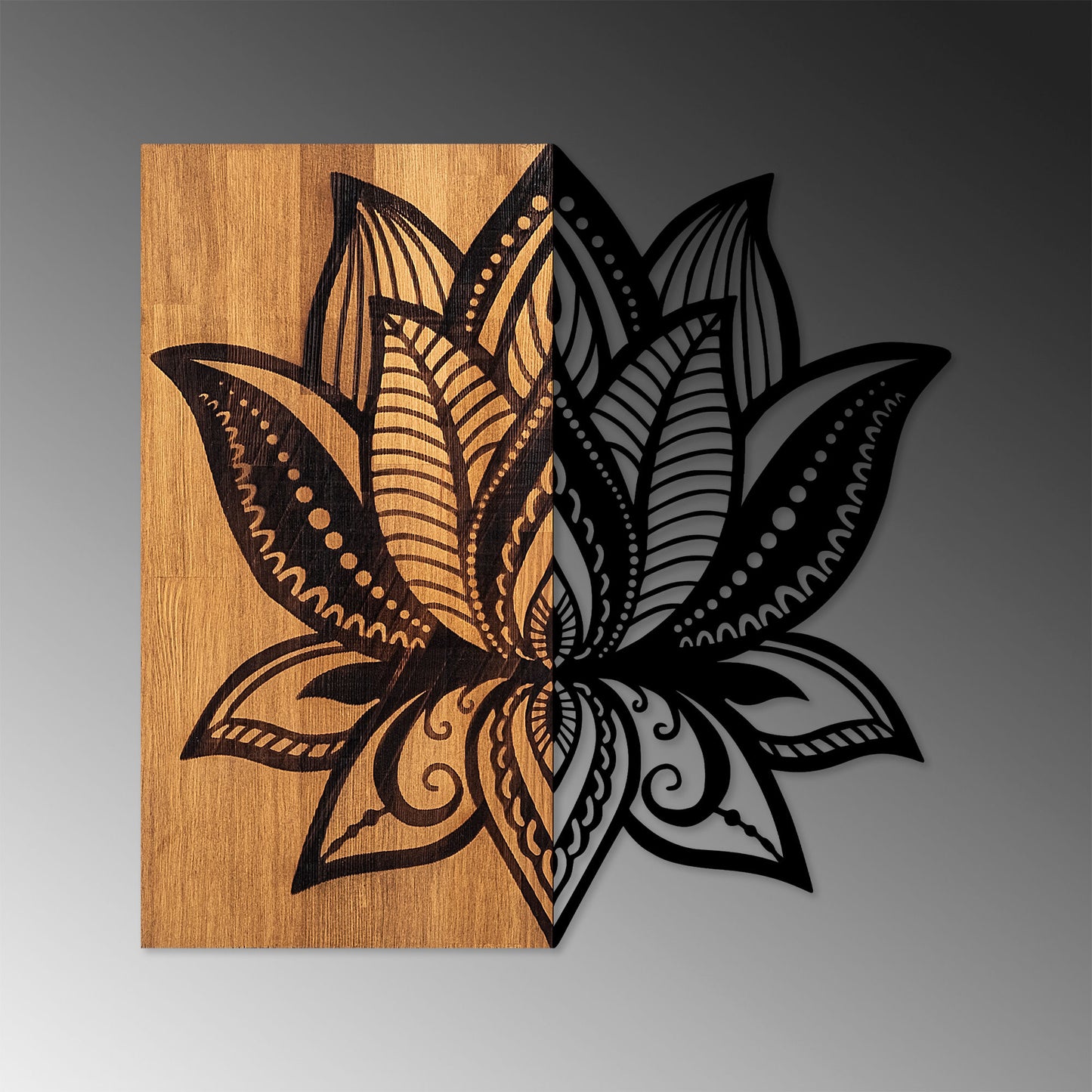 Drvena zidna dekoracija, Lotus 10