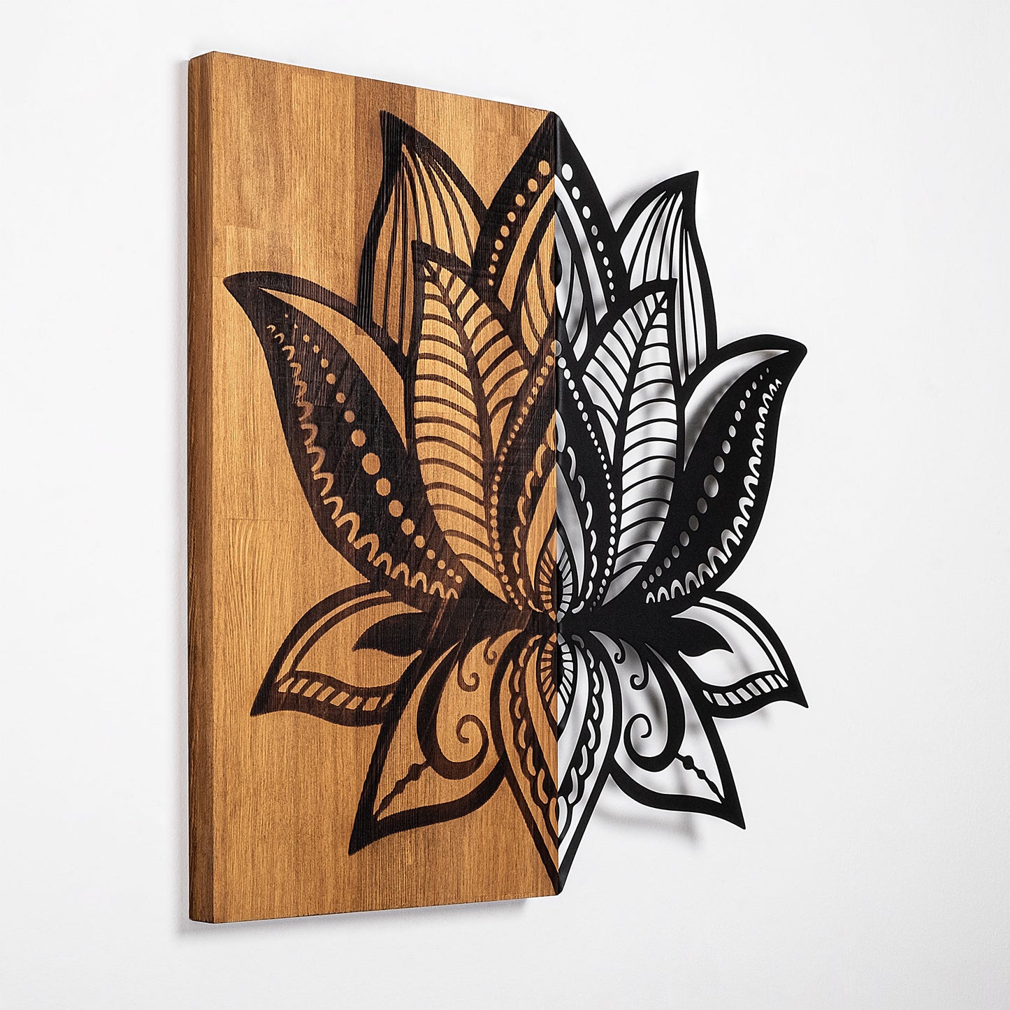 Drvena zidna dekoracija, Lotus 10