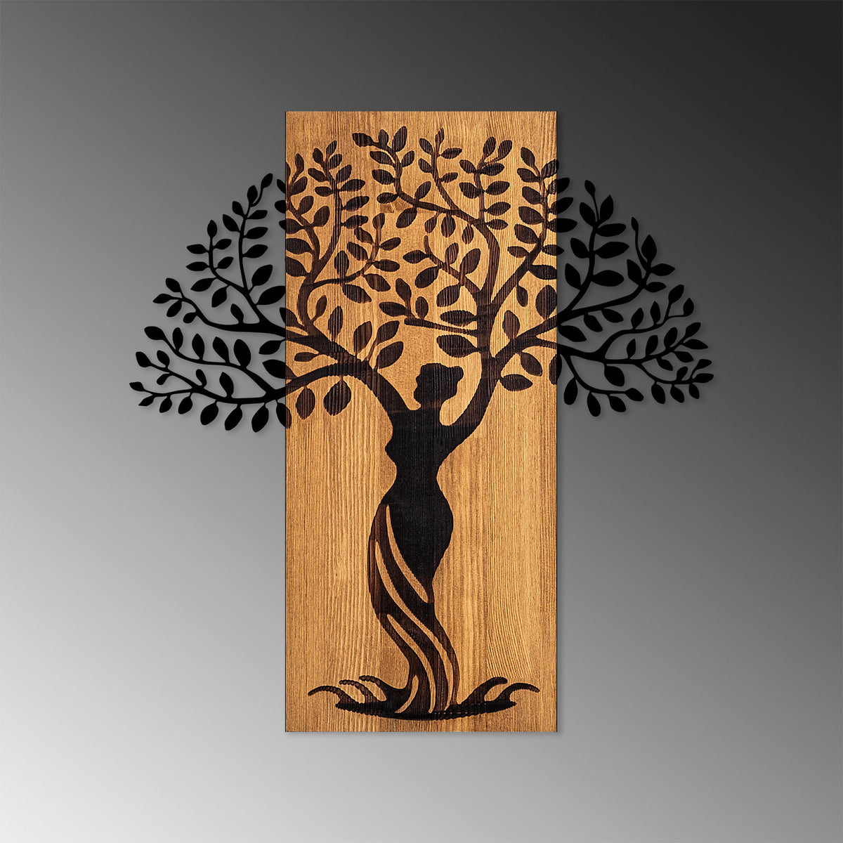 Drvena zidna dekoracija, Woman Tree 3