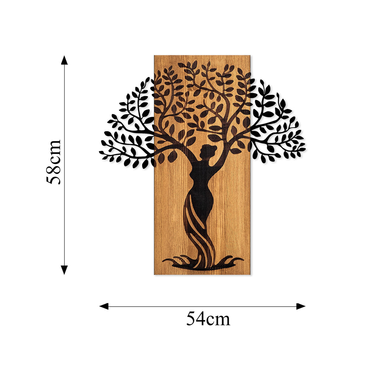 Drvena zidna dekoracija, Woman Tree 3