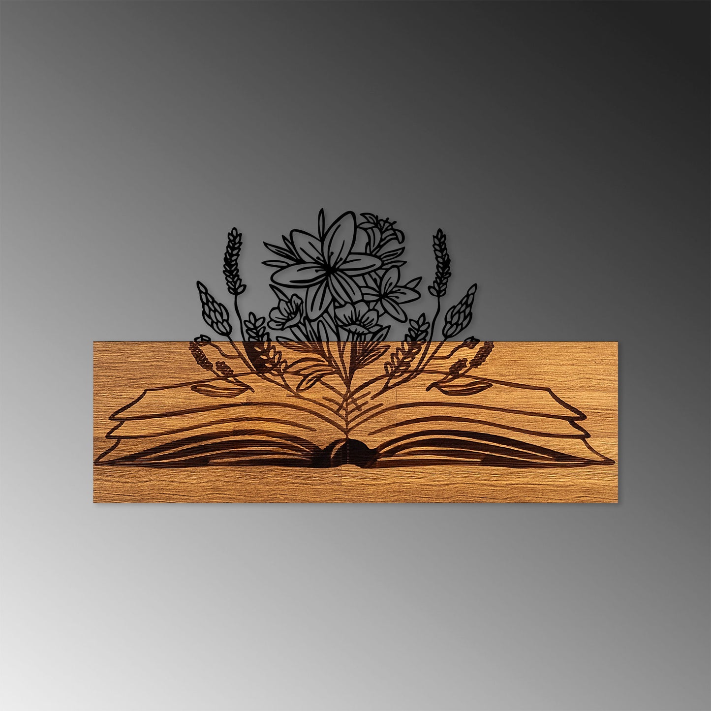 Drvena zidna dekoracija, Flower Green From A Book