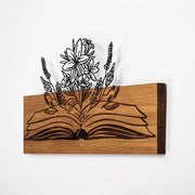 Drvena zidna dekoracija, Flower Green From A Book