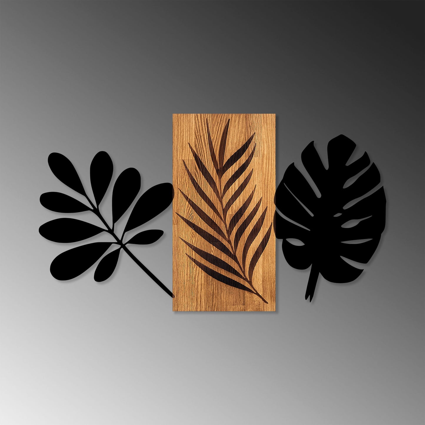 Drvena zidna dekoracija, Leaves 3
