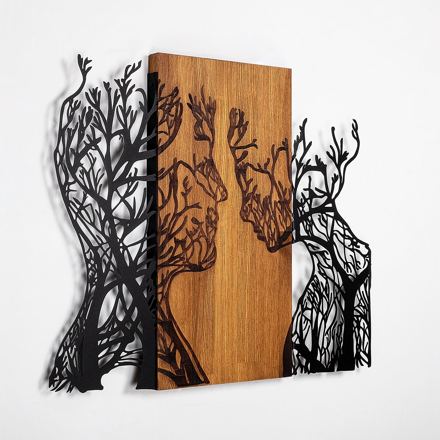 Drvena zidna dekoracija, Tree Woman And Man