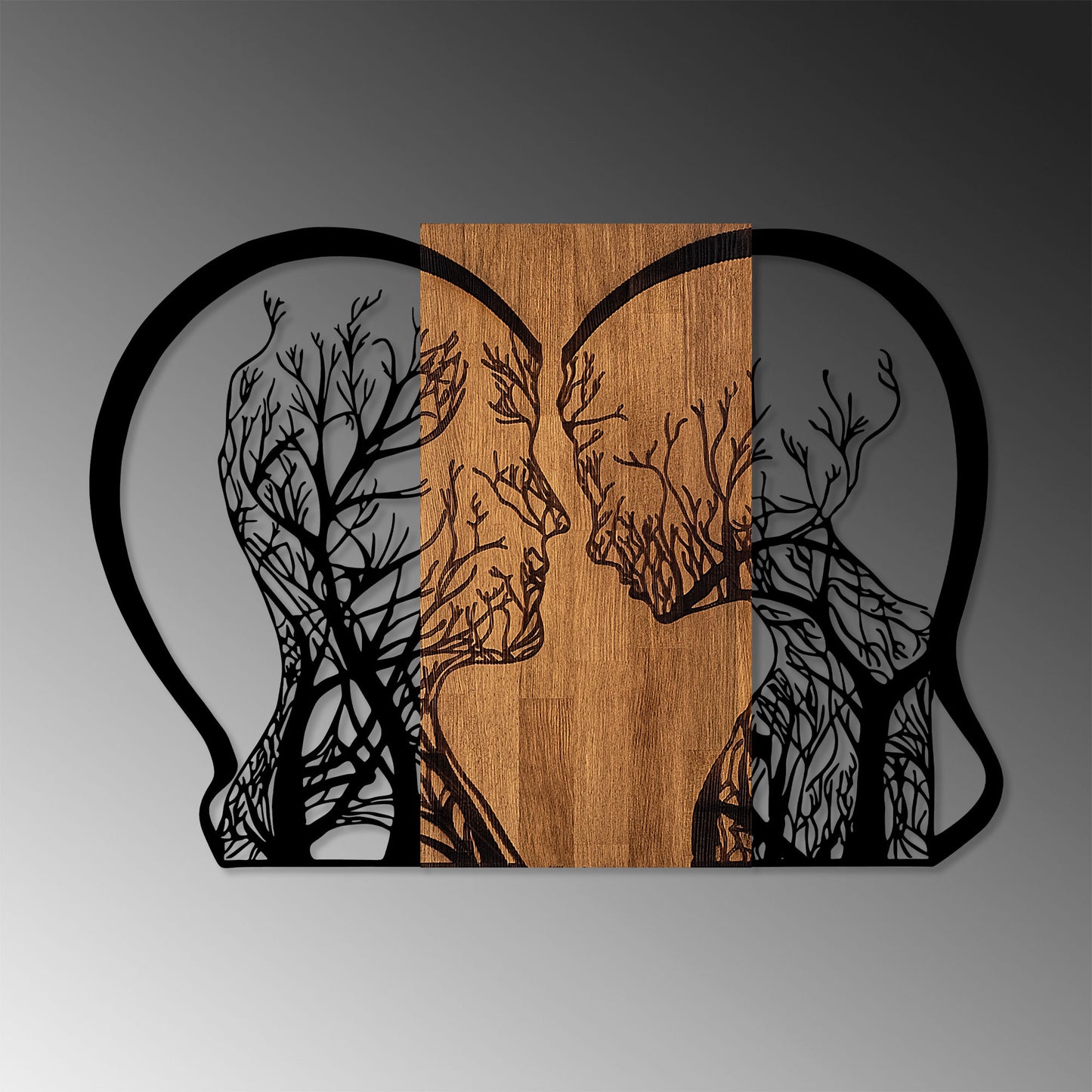 Drvena zidna dekoracija, Tree Woman And Man Love