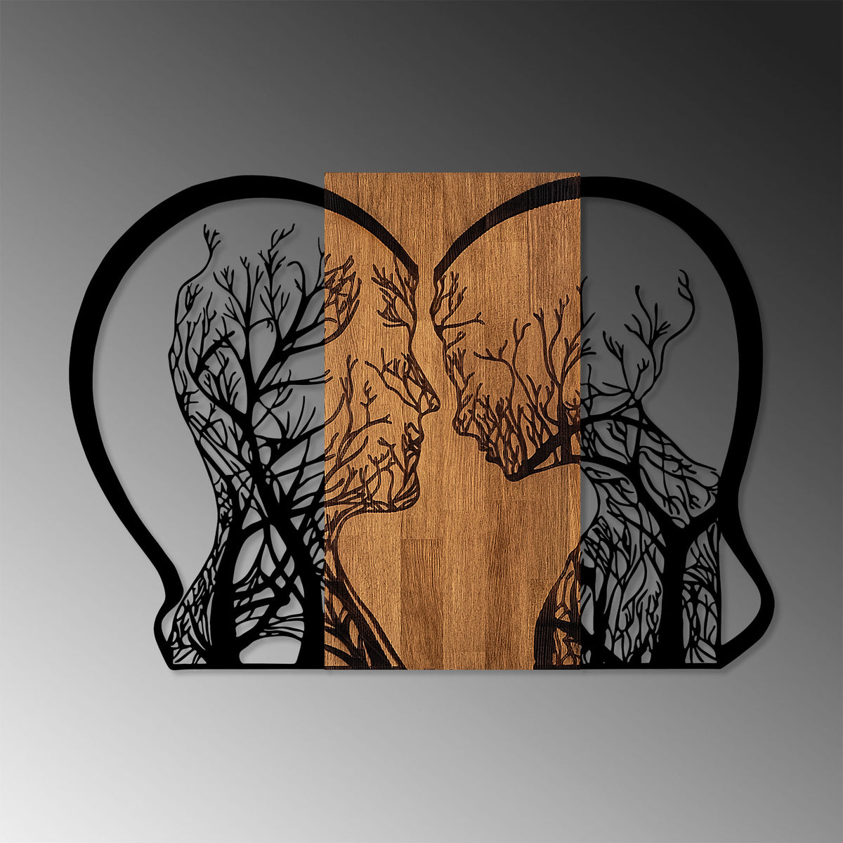 Drvena zidna dekoracija, Tree Woman And Man Love
