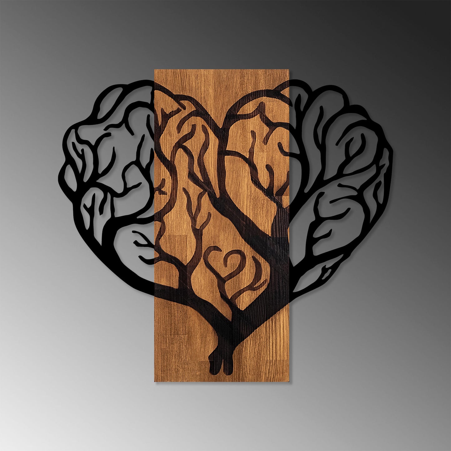 Drvena zidna dekoracija, Brain Tree