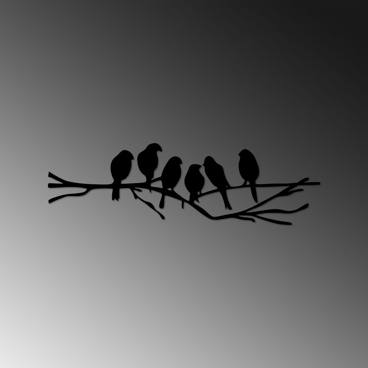 Metalna zidna dekoracija, Birds On The Branch