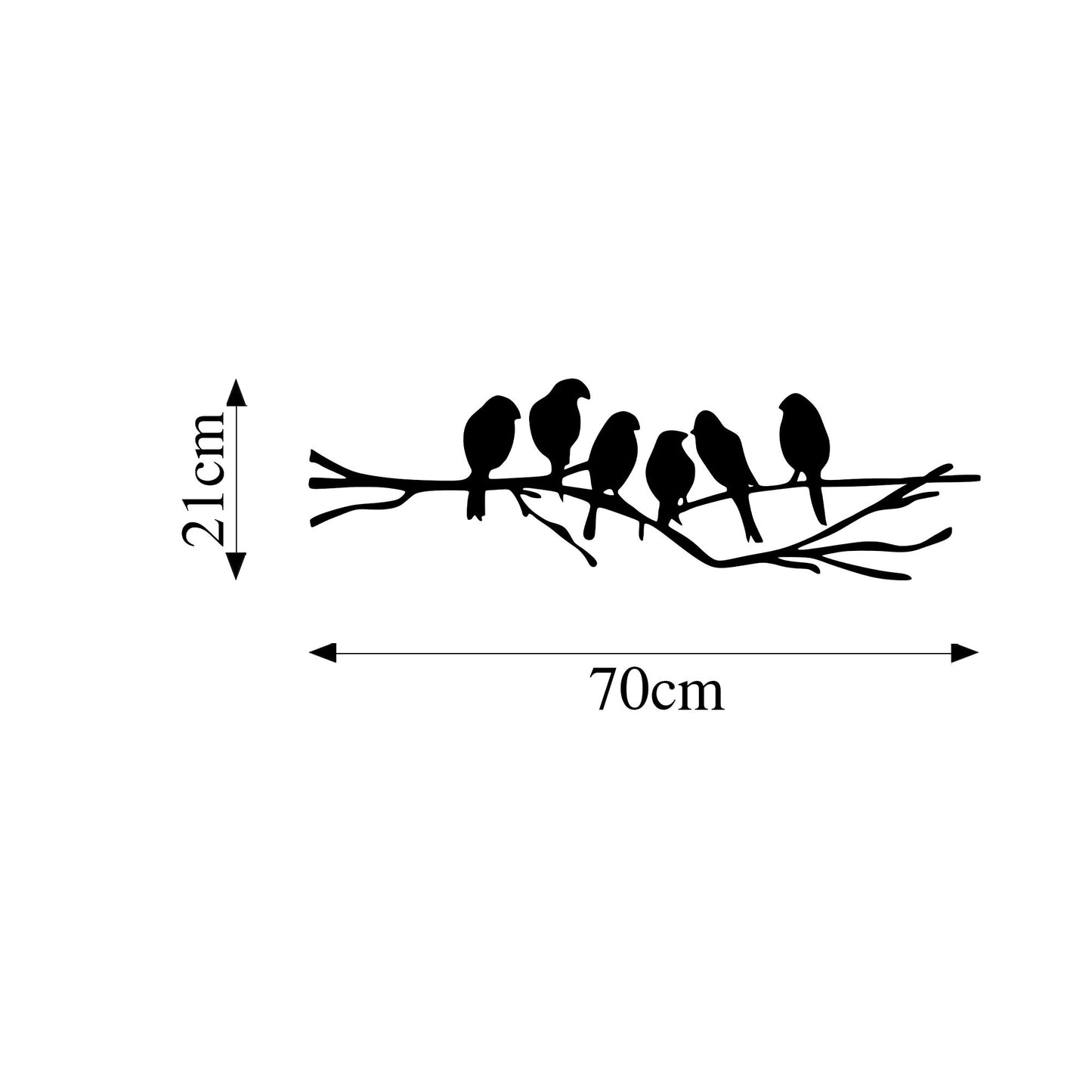 Metalna zidna dekoracija, Birds On The Branch
