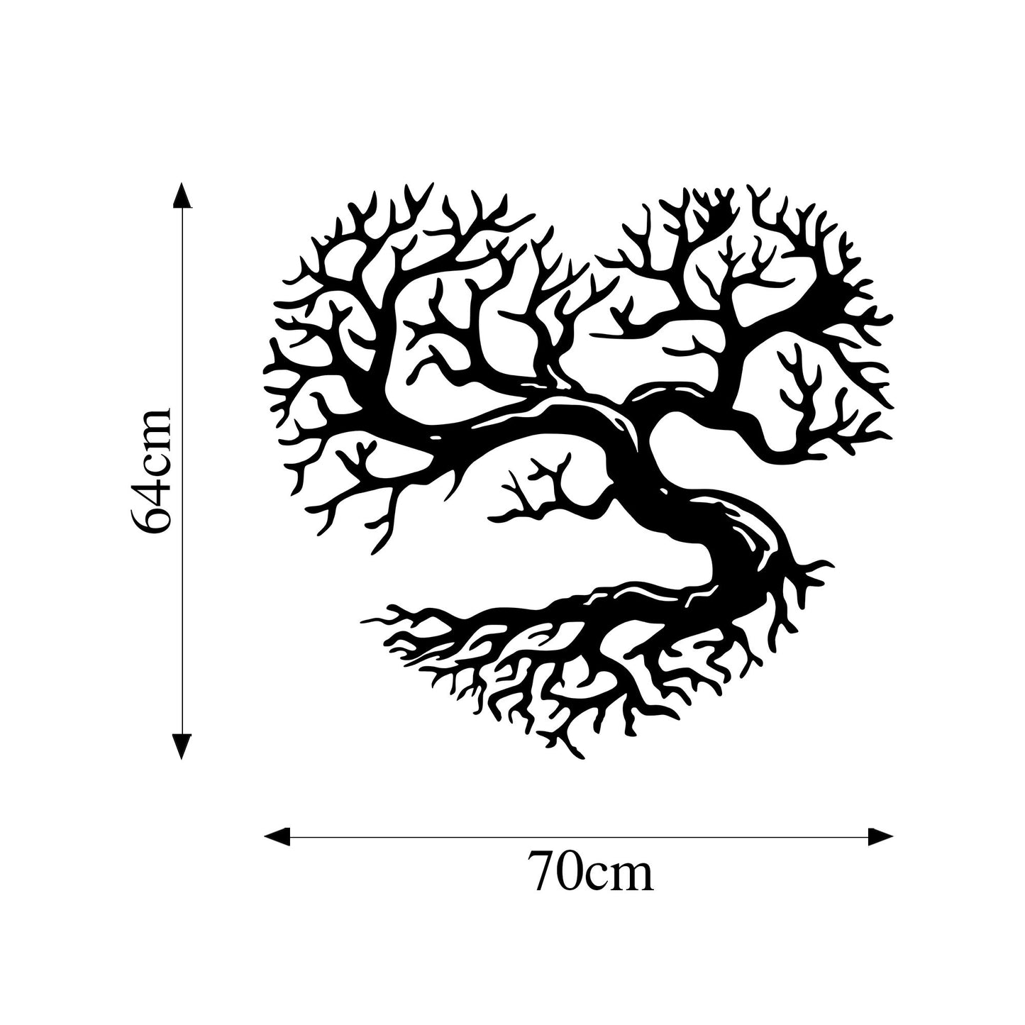 Metalna zidna dekoracija, Heart Tree