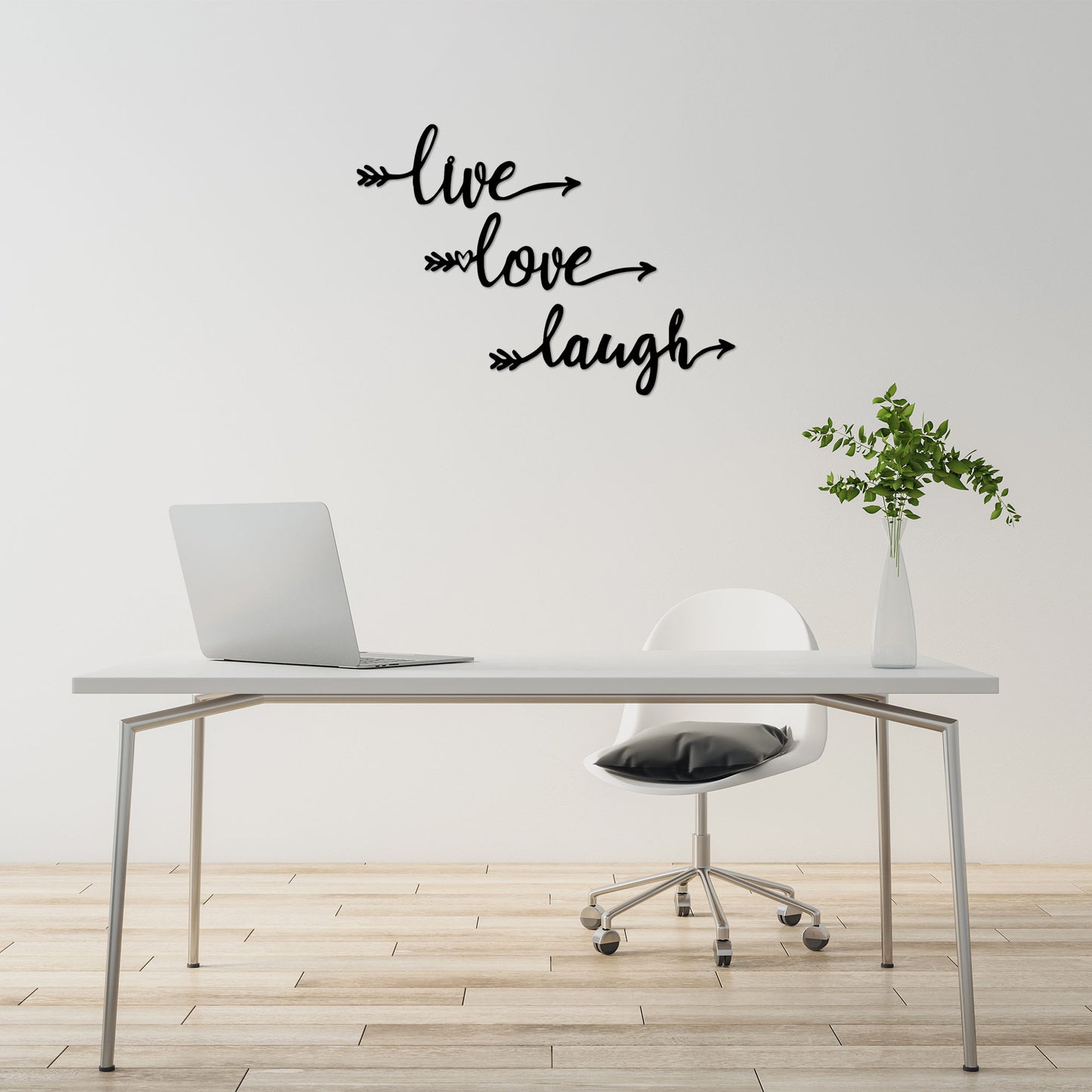 Metalna zidna dekoracija, Live Love Laugh