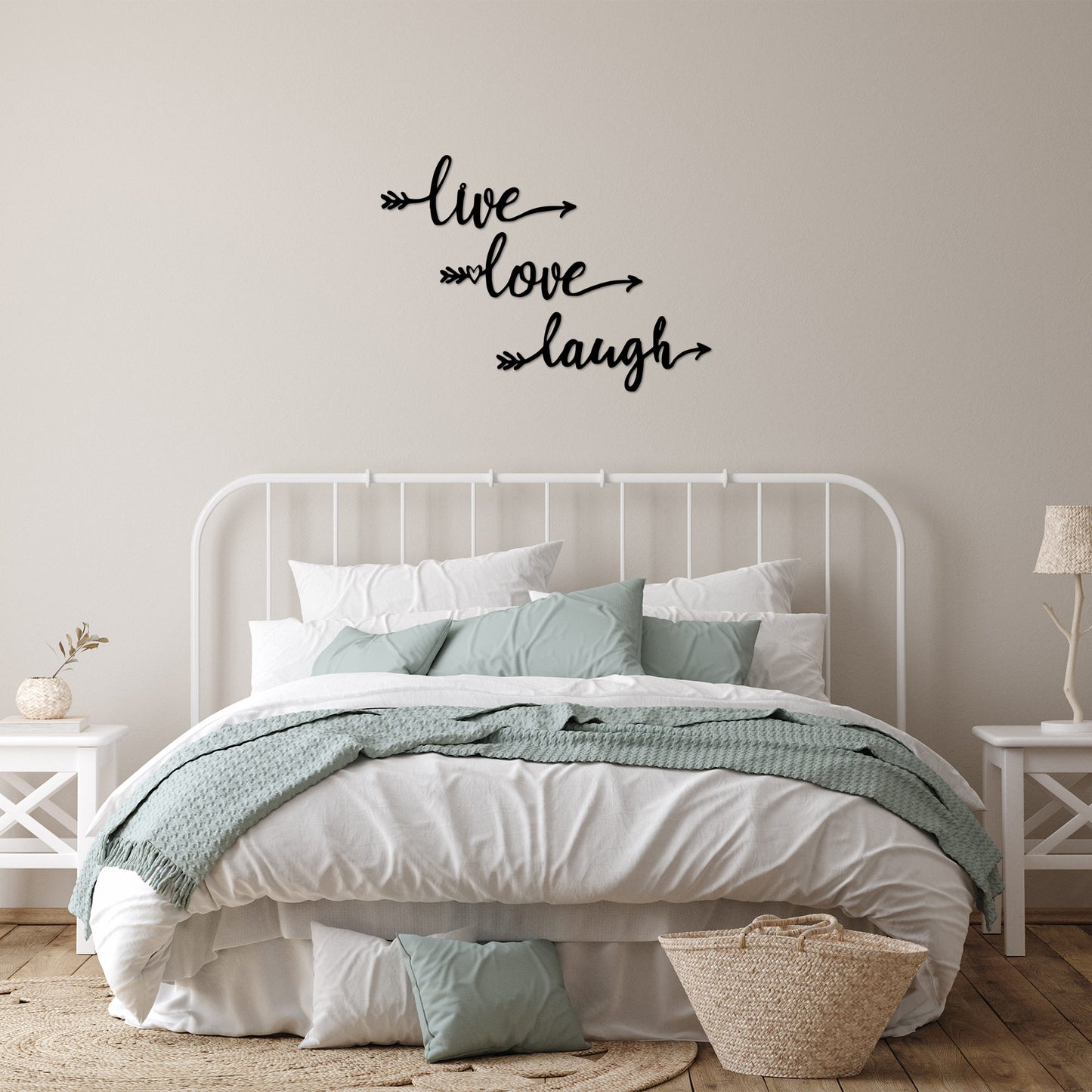 Metalna zidna dekoracija, Live Love Laugh