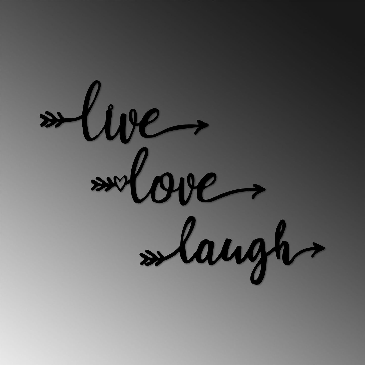Metalna zidna dekoracija, Live Love Laugh