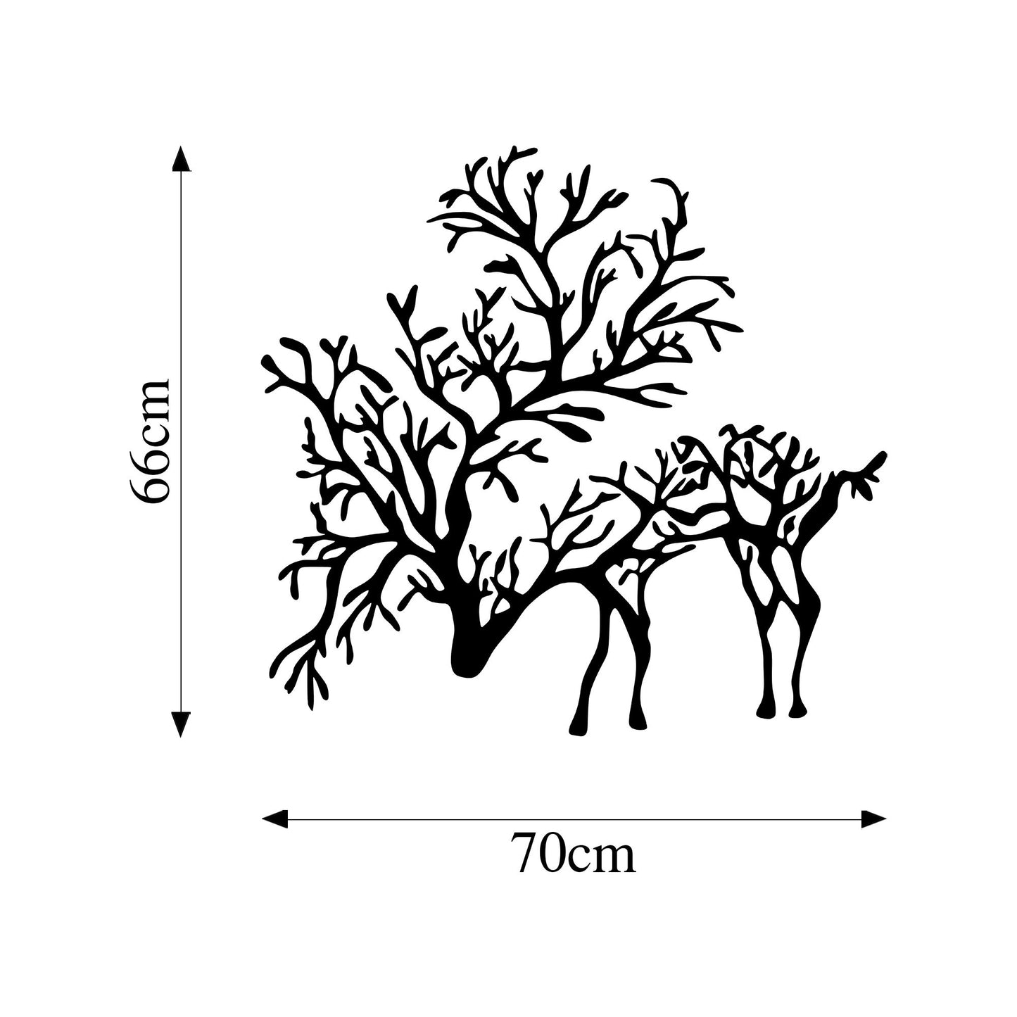 Metalna zidna dekoracija, Deer 2