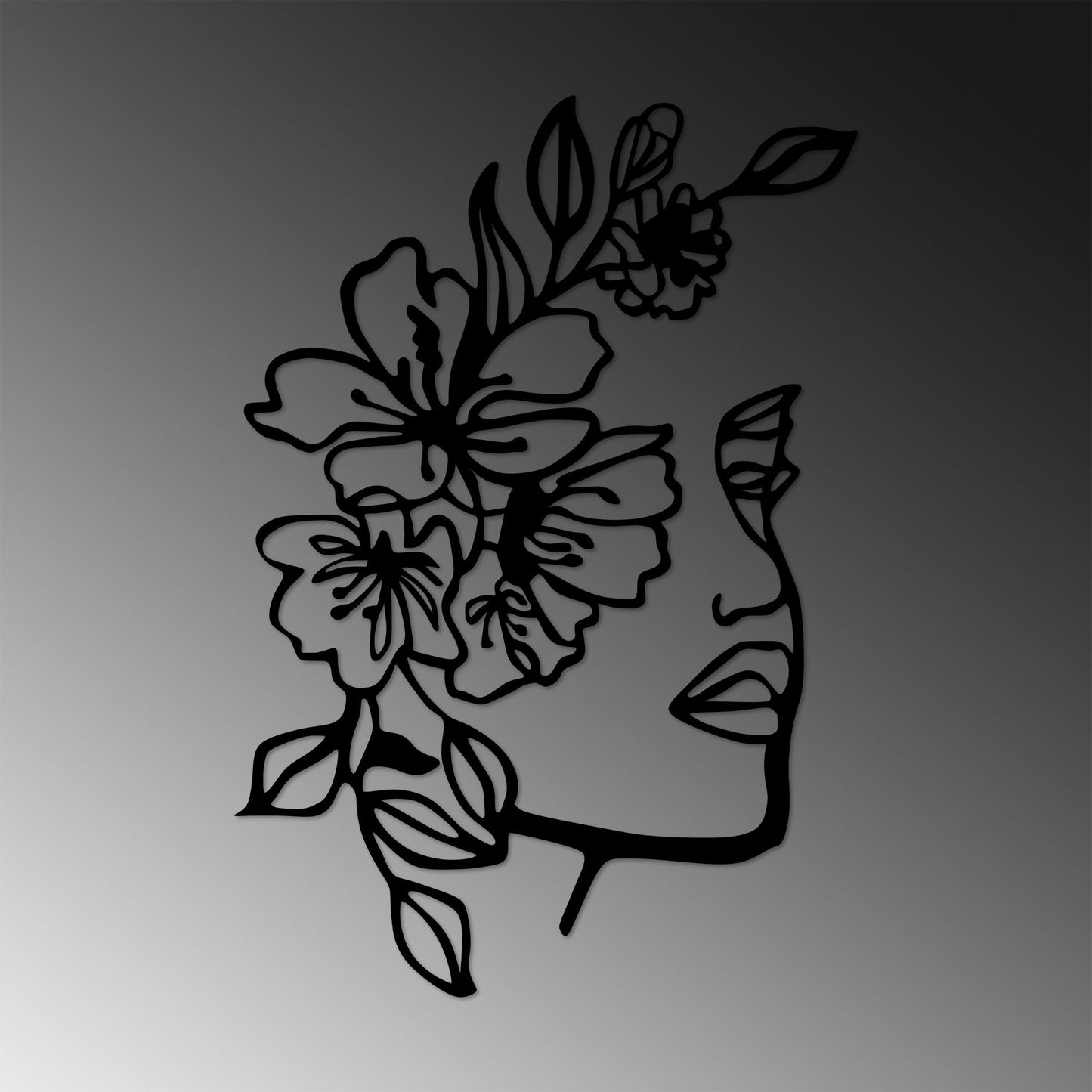 Metalna zidna dekoracija, Flower Women
