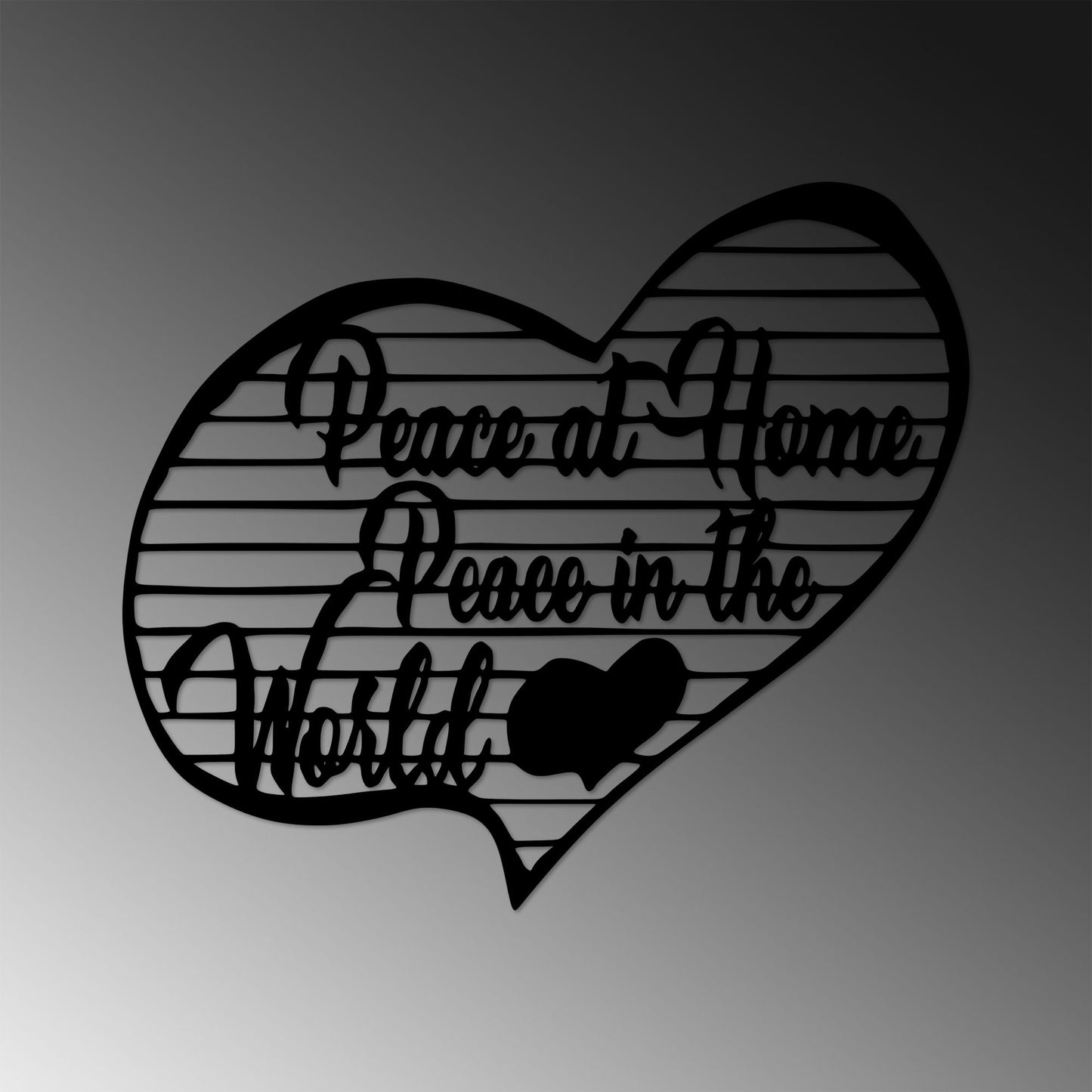 Metalna zidna dekoracija, Peace At Home Peace in The World