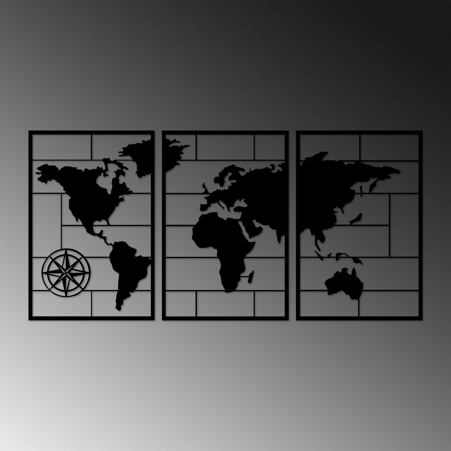 Metalna zidna dekoracija, World Map