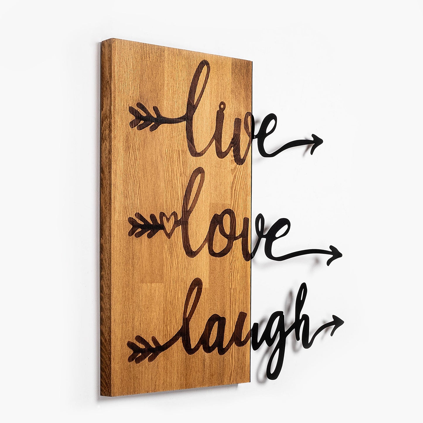 Ukrasni drveni zidni dodatak, Live Love Laugh - 369