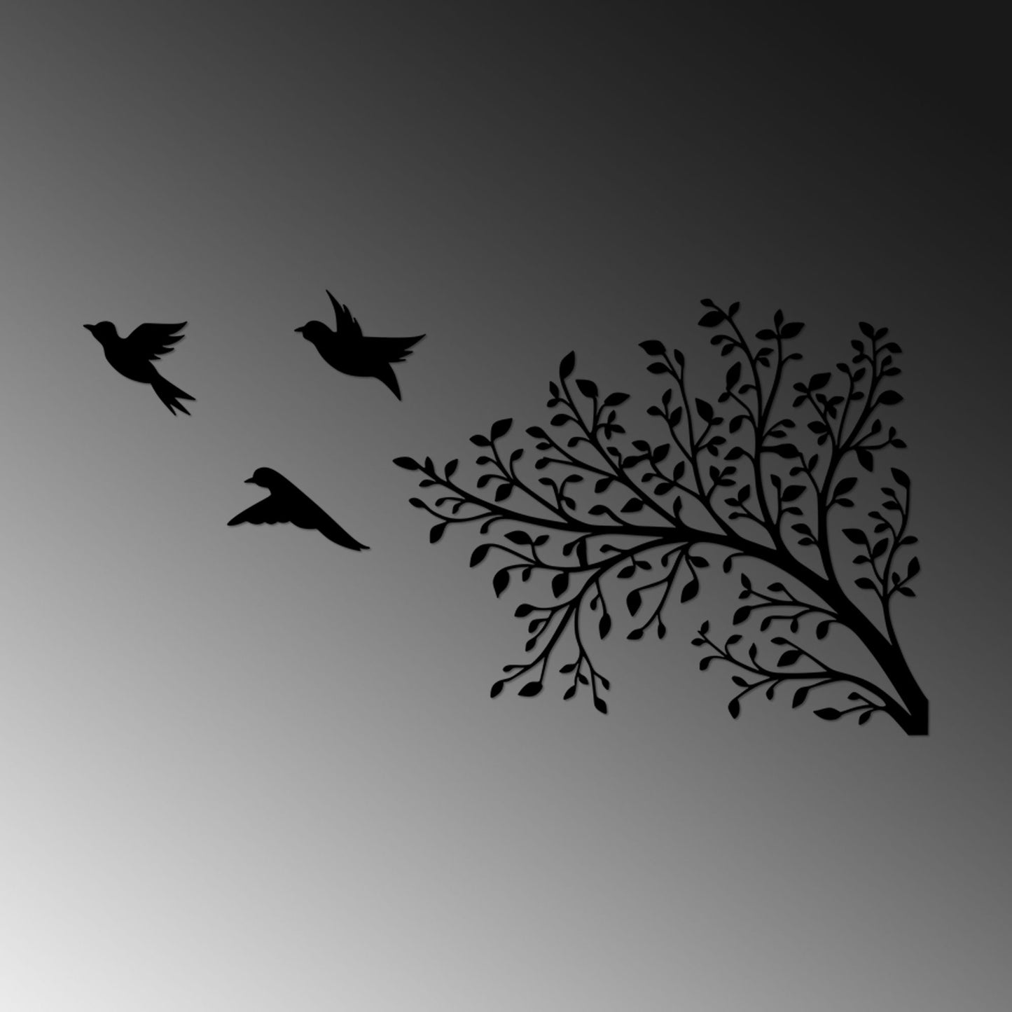 Metalna zidna dekoracija, Birds From The Branch - 496