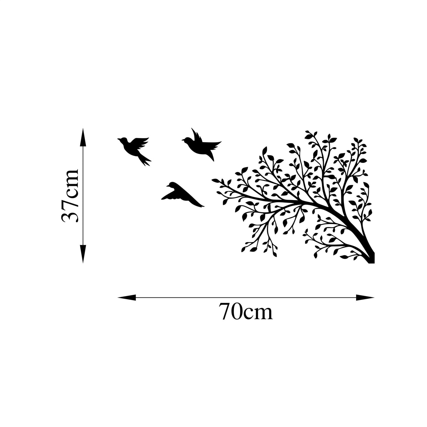 Metalna zidna dekoracija, Birds From The Branch - 496