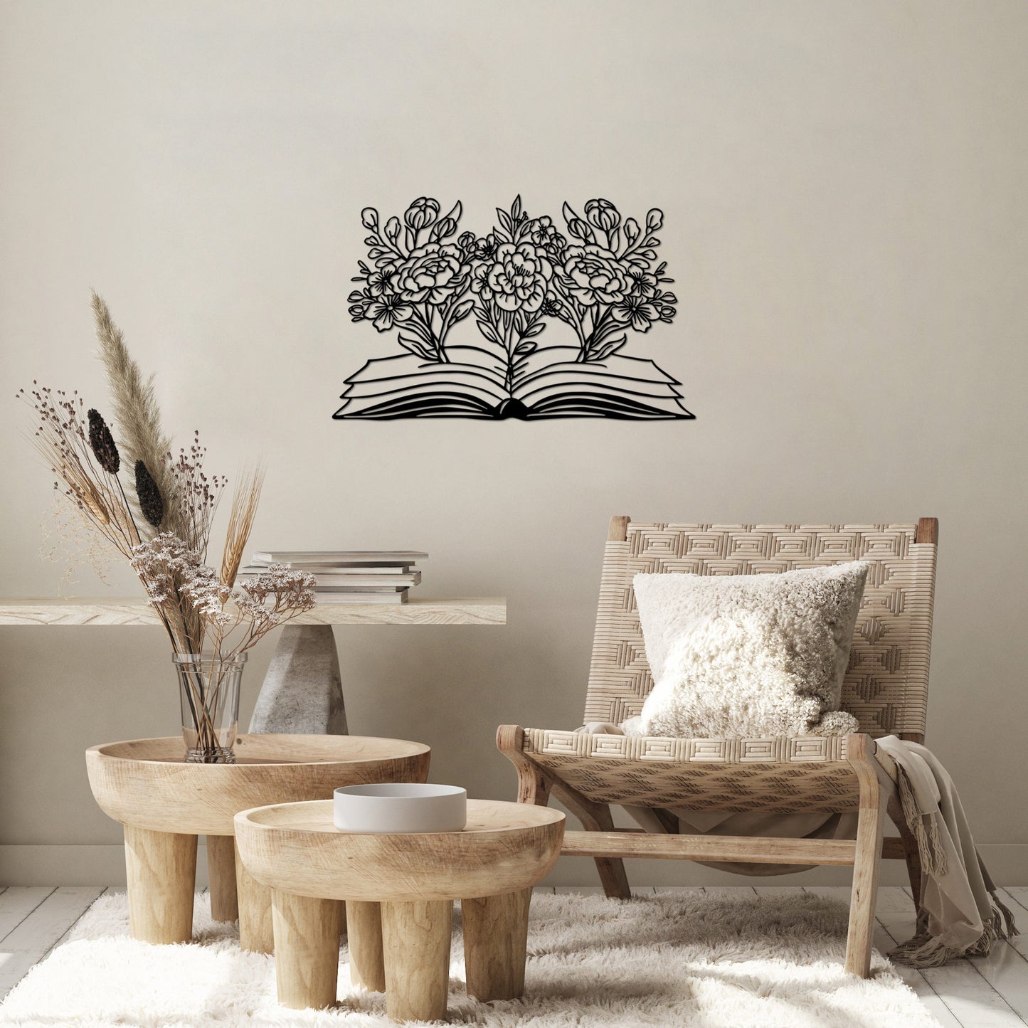 Metalna zidna dekoracija, Flower Book - 497