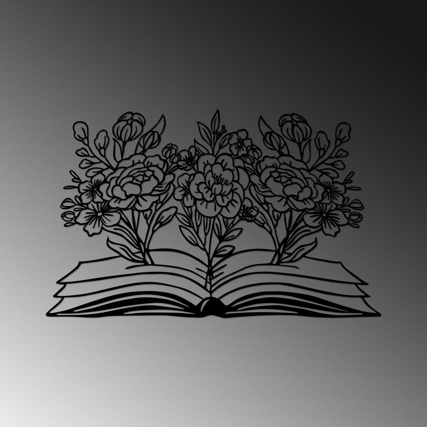 Metalna zidna dekoracija, Flower Book - 497